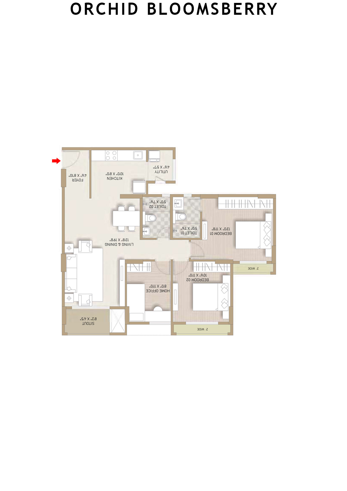 Orchid Bloomsberry Tower C Unit 3 Floor Plan
