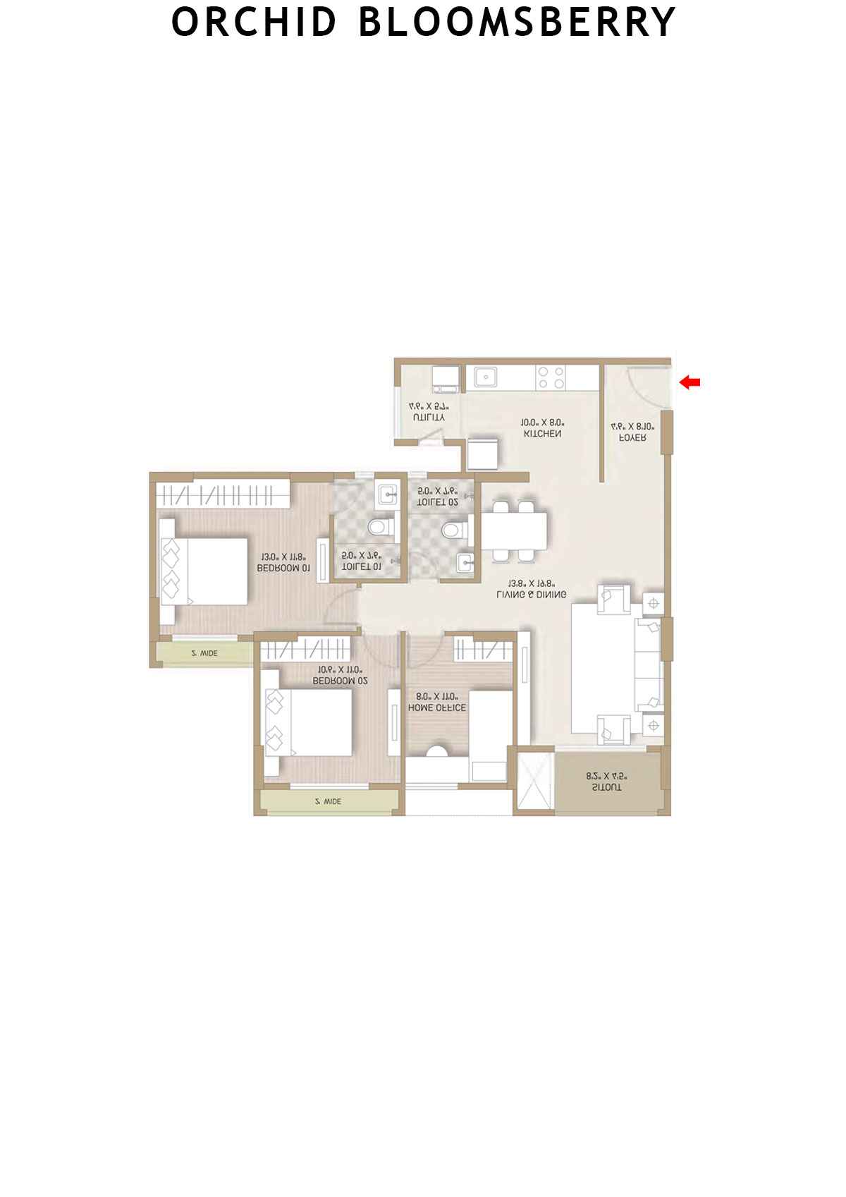 Orchid Bloomsberry Tower C Unit 4 Floor Plan