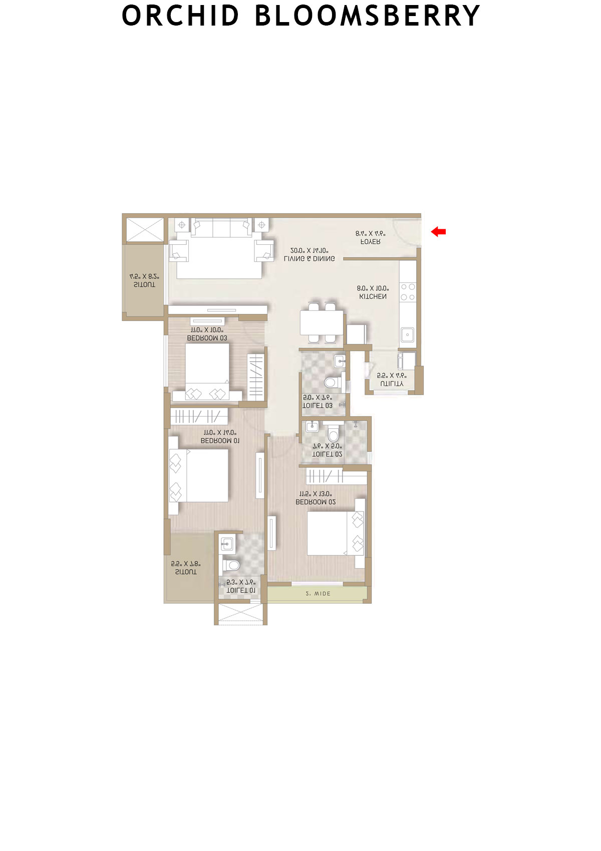 Orchid Bloomsberry Tower C Unit 5 Floor Plan