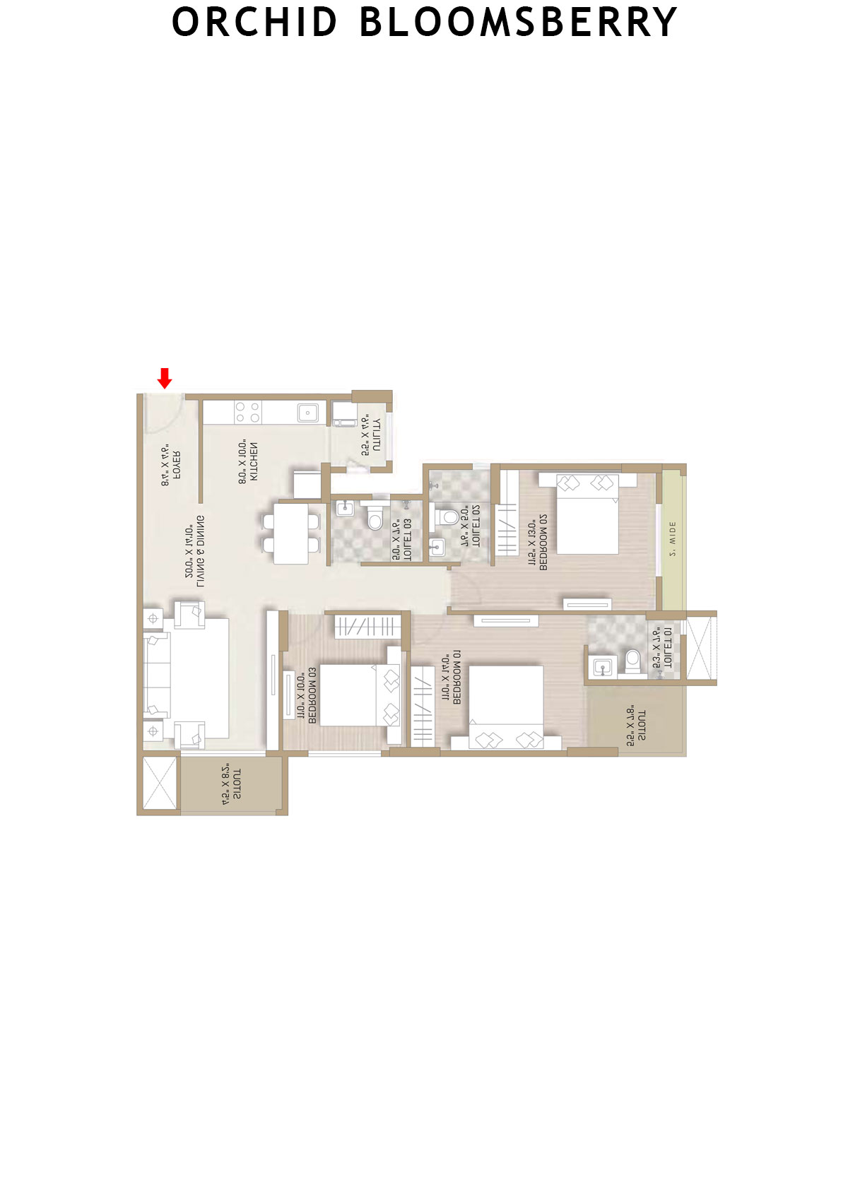 Orchid Bloomsberry Tower D Unit 4 Floor Plan