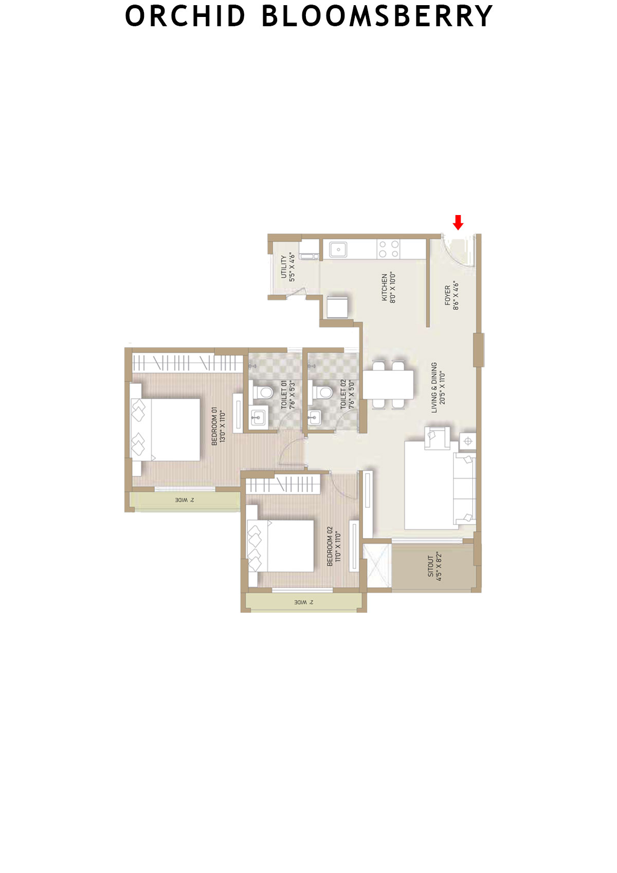 Orchid Bloomsberry Tower D Unit 5 Floor Plan