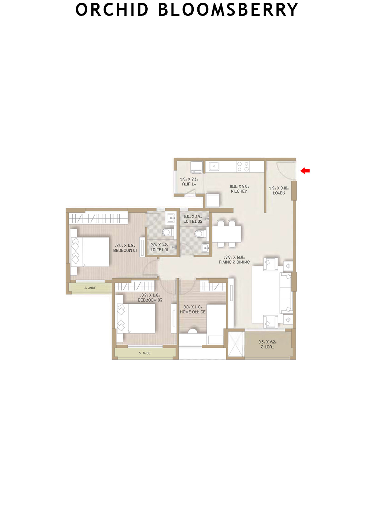 Orchid Bloomsberry Tower D Unit 6 Floor Plan