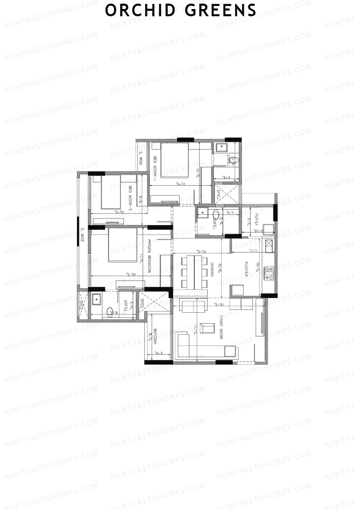 Orchid Greens Wing A Unit 1 Floor Plan