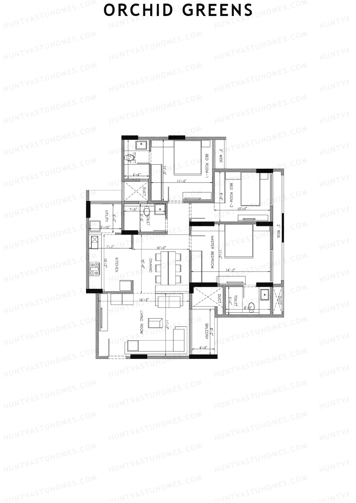Orchid Greens Wing A Unit 2 Floor Plan