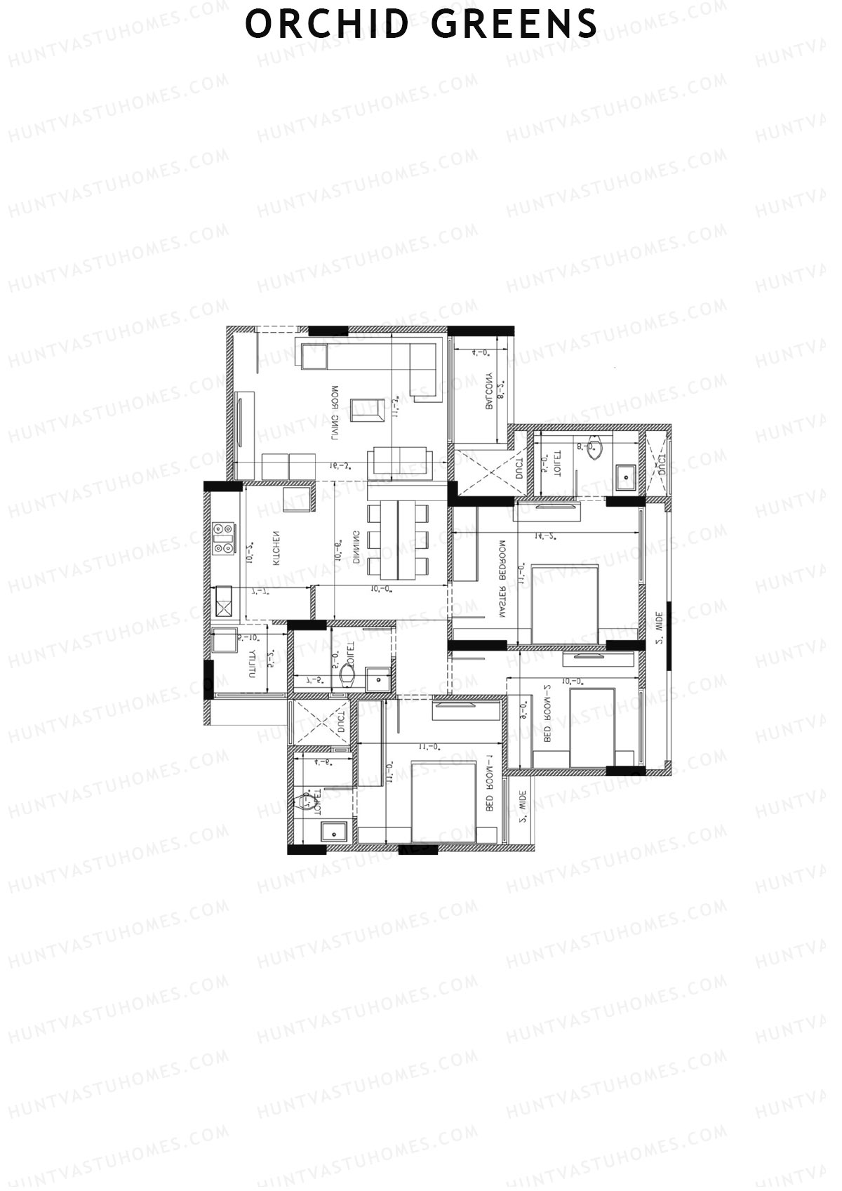 Orchid Greens Wing A Unit 3 Floor Plan
