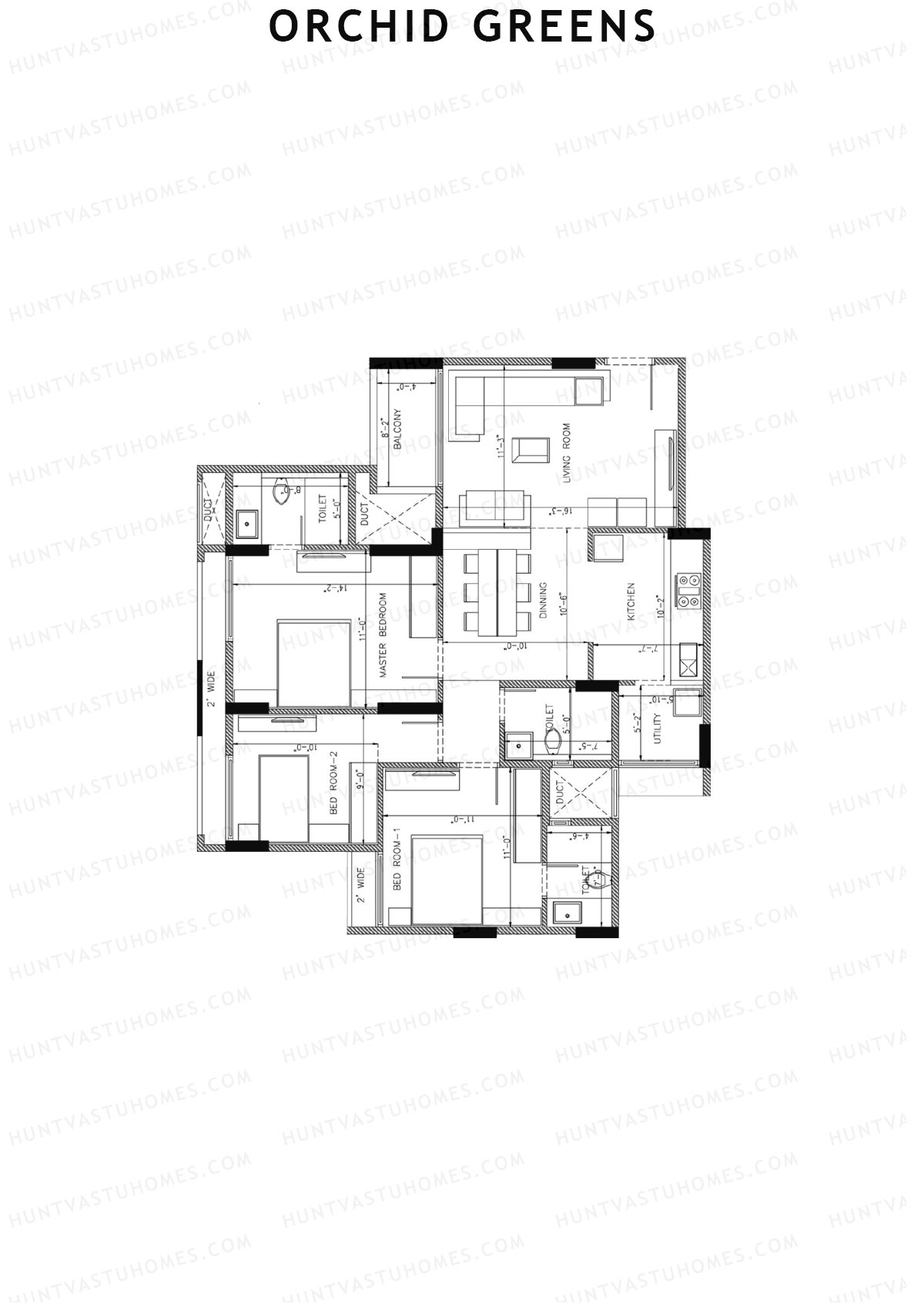 Orchid Greens Wing A Unit 4 Floor Plan