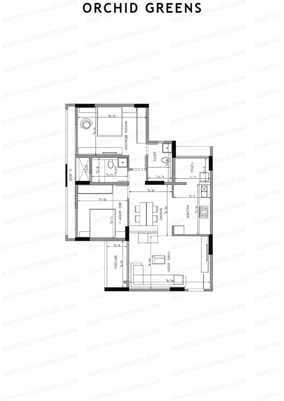Orchid Greens Wing C Unit 1 Floor Plan