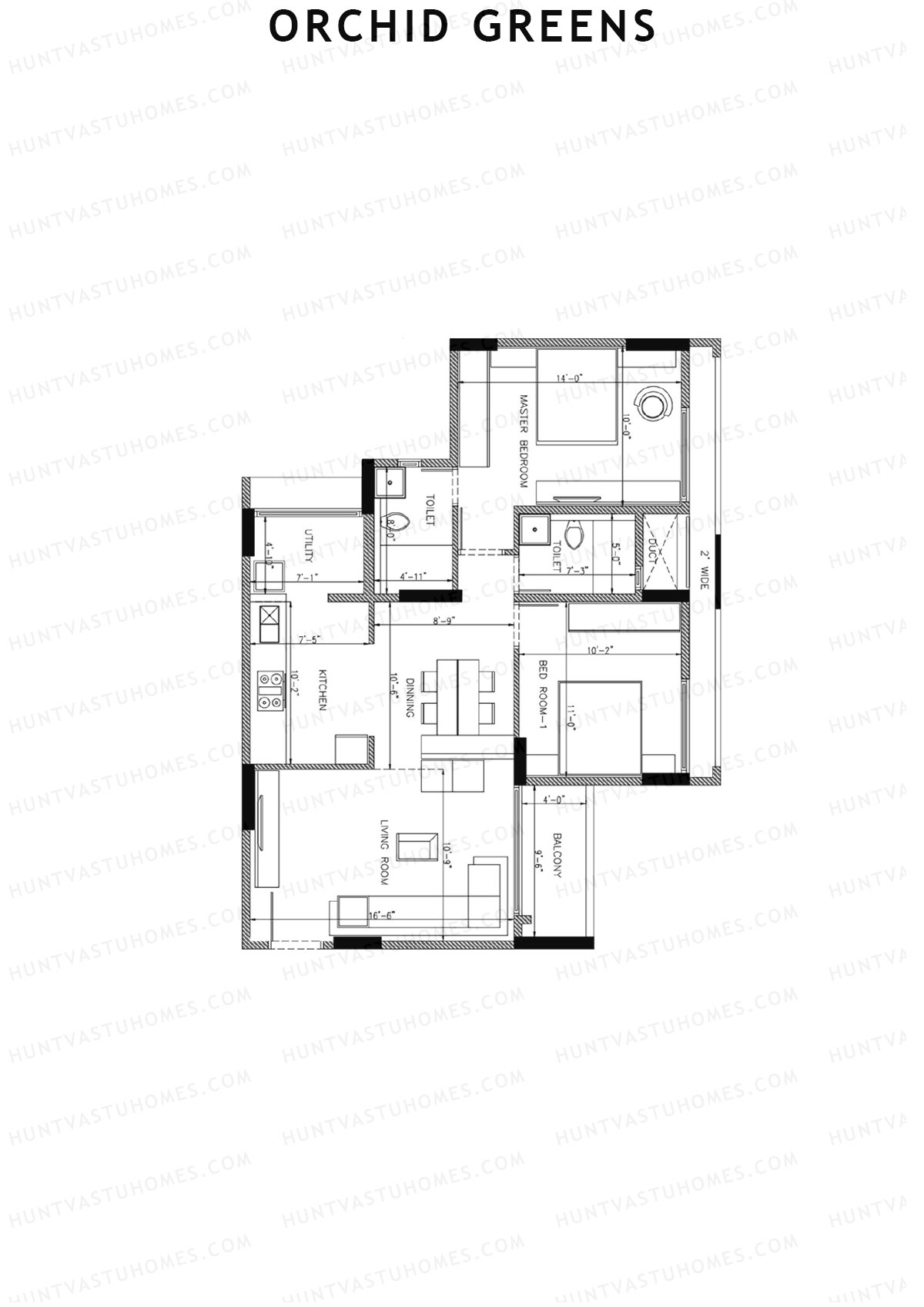 Orchid Greens Wing C Unit 2 Floor Plan