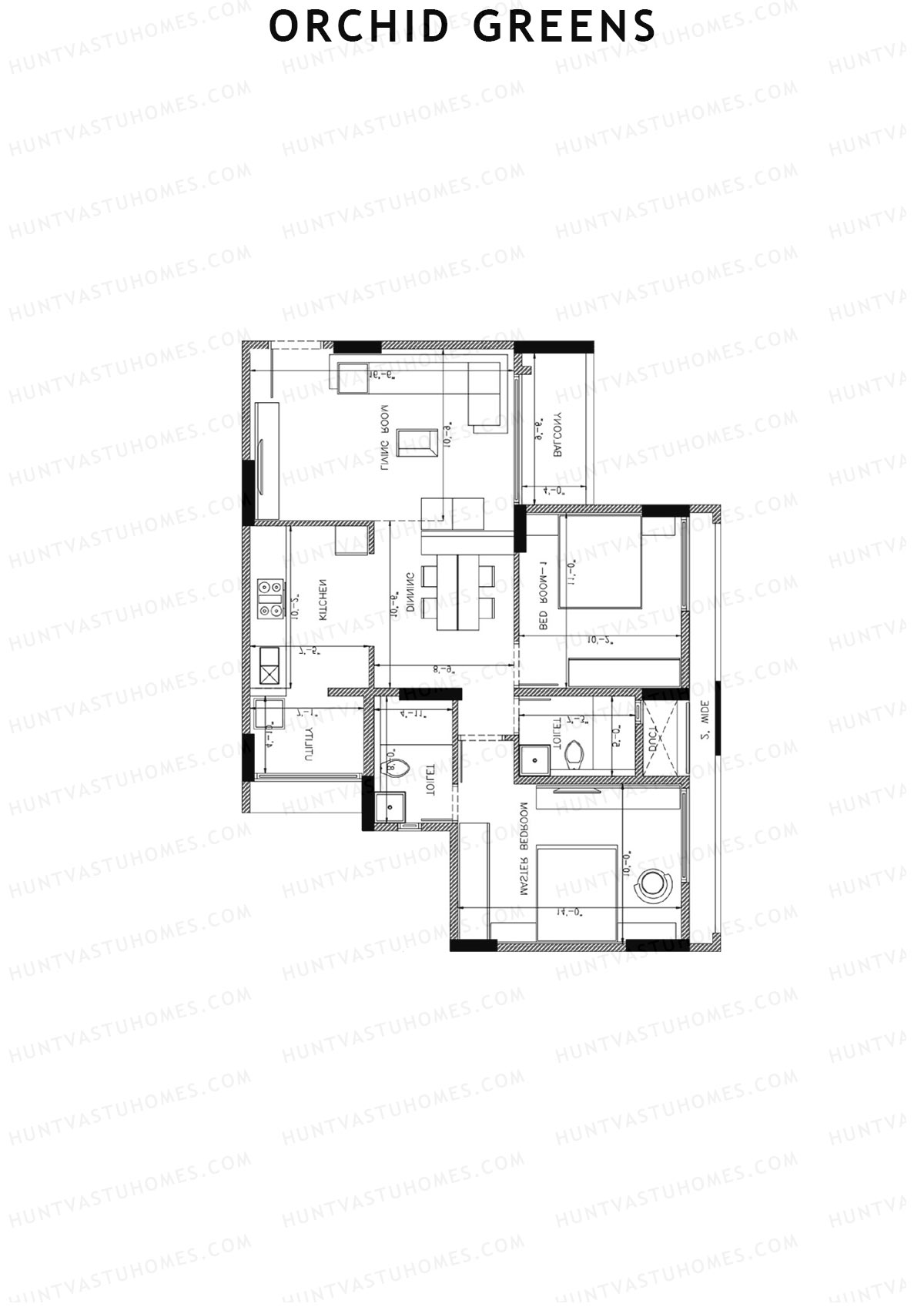 Orchid Greens Wing C Unit 3 Floor Plan