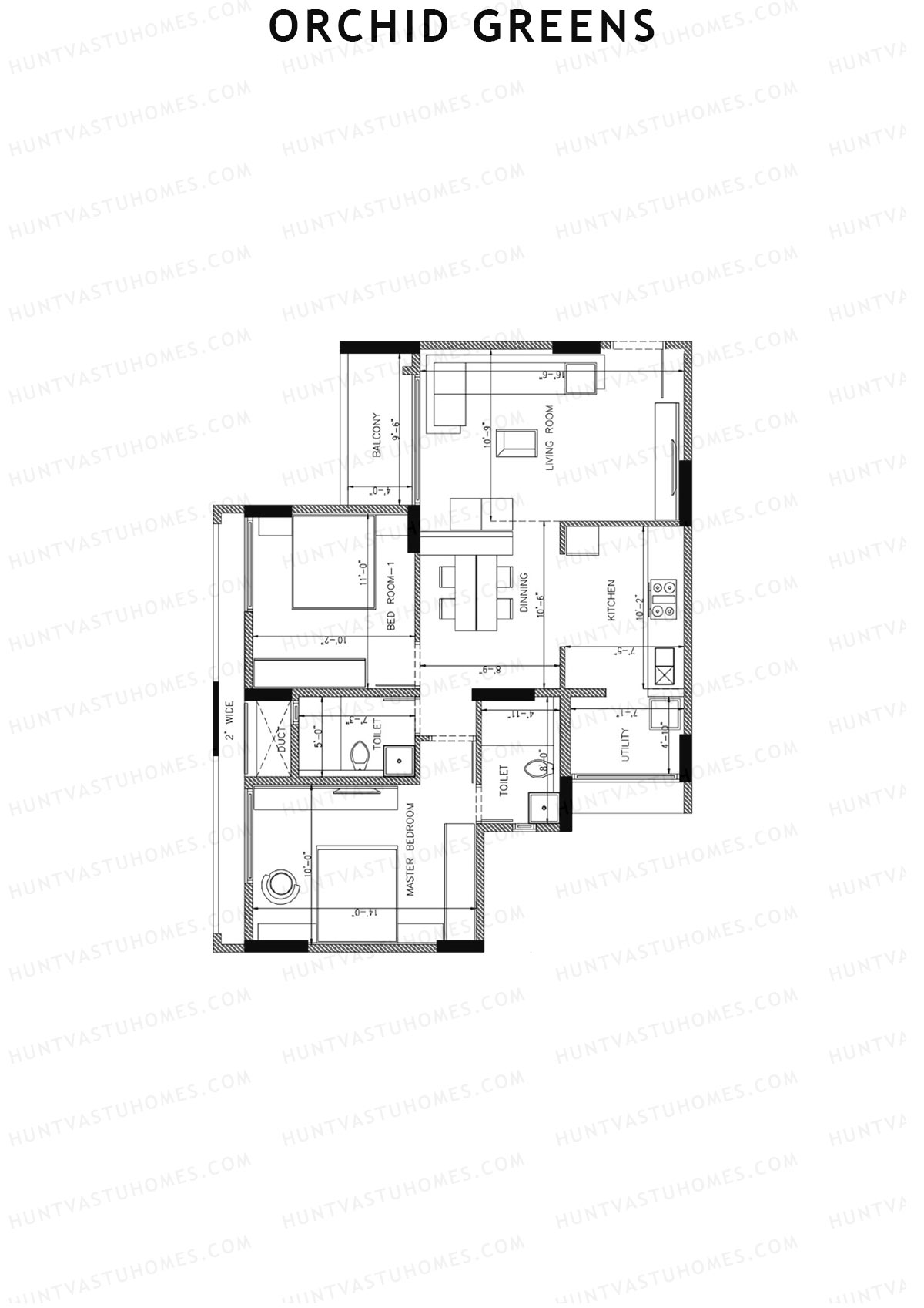 Orchid Greens Wing C Unit 4 Floor Plan