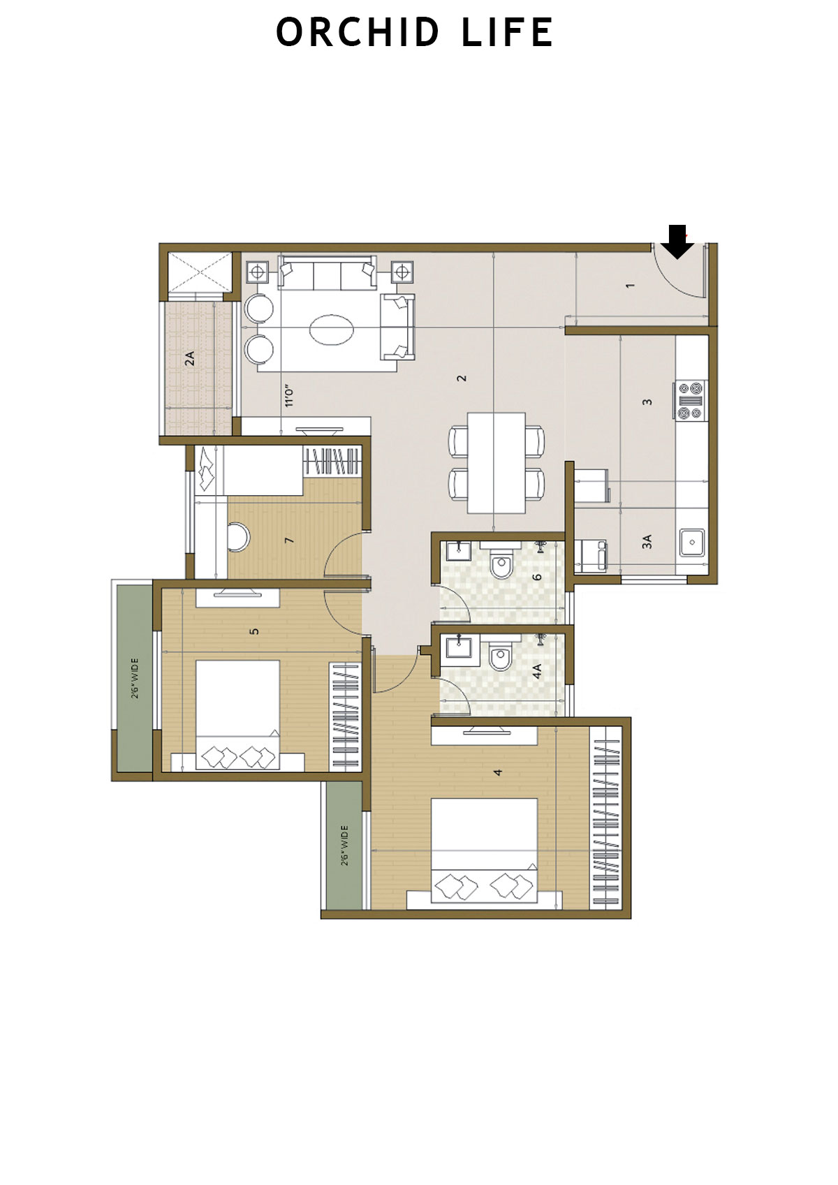 Orchid Life Tower A Unit 1 Floor Plan