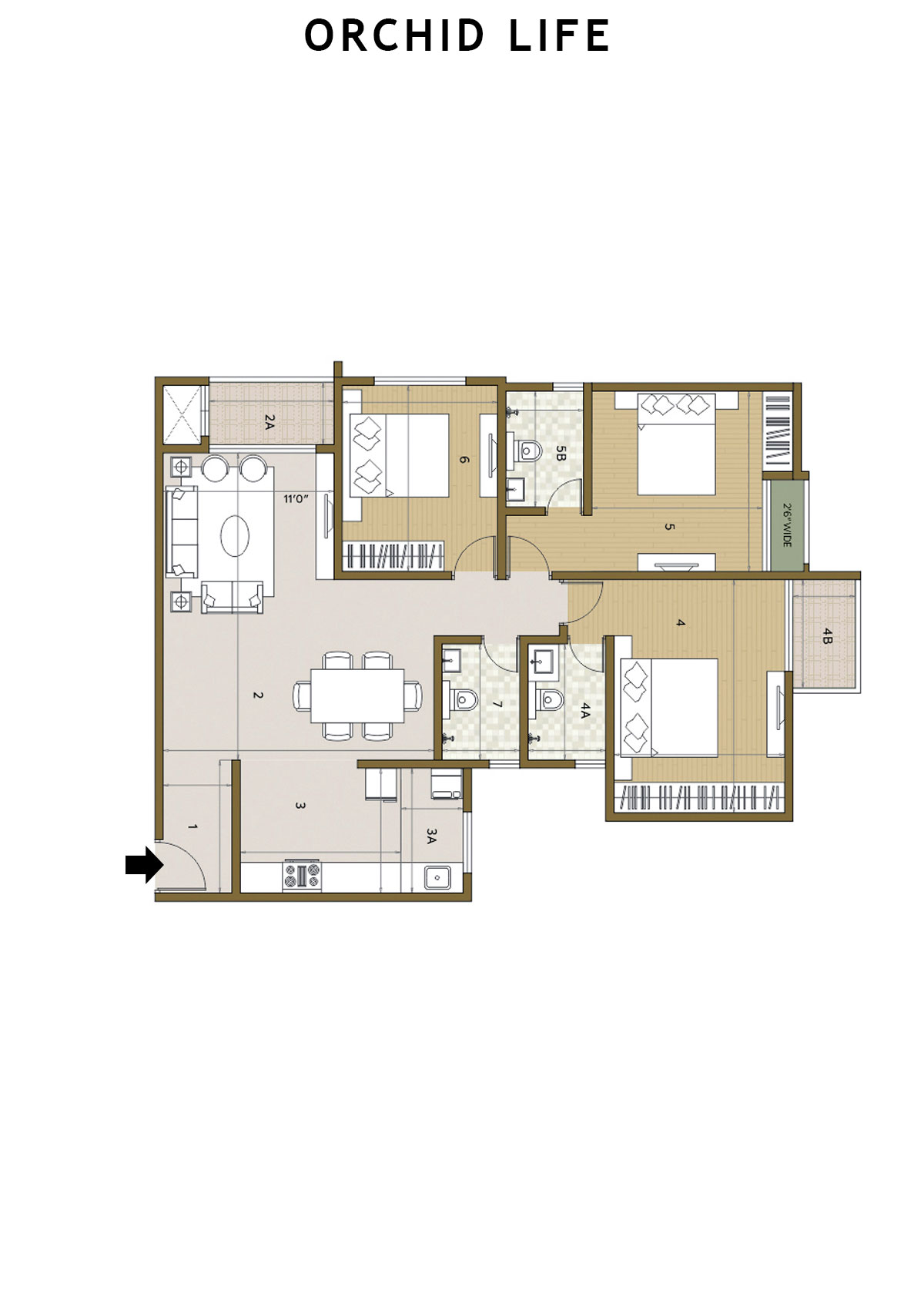 Orchid Life Tower A Unit 3 Floor Plan