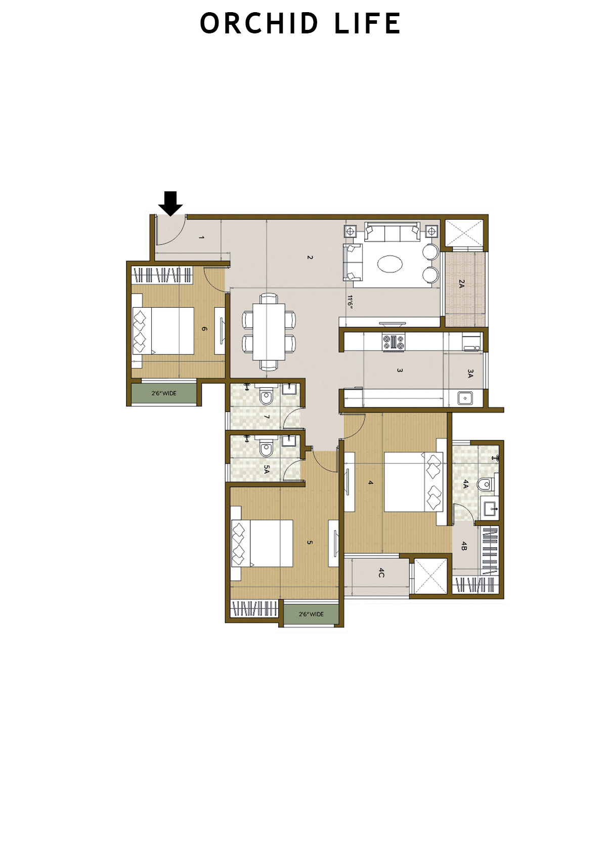 Orchid Life Tower C Unit 5 Floor Plan
