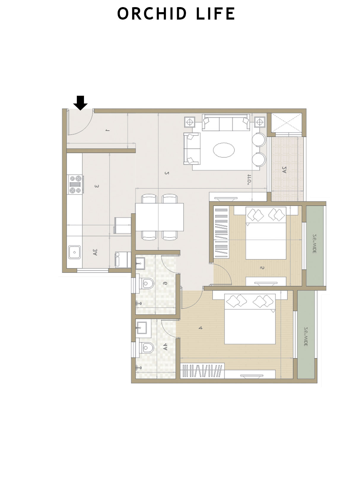 Orchid Life Tower E Unit 4 Floor Plan
