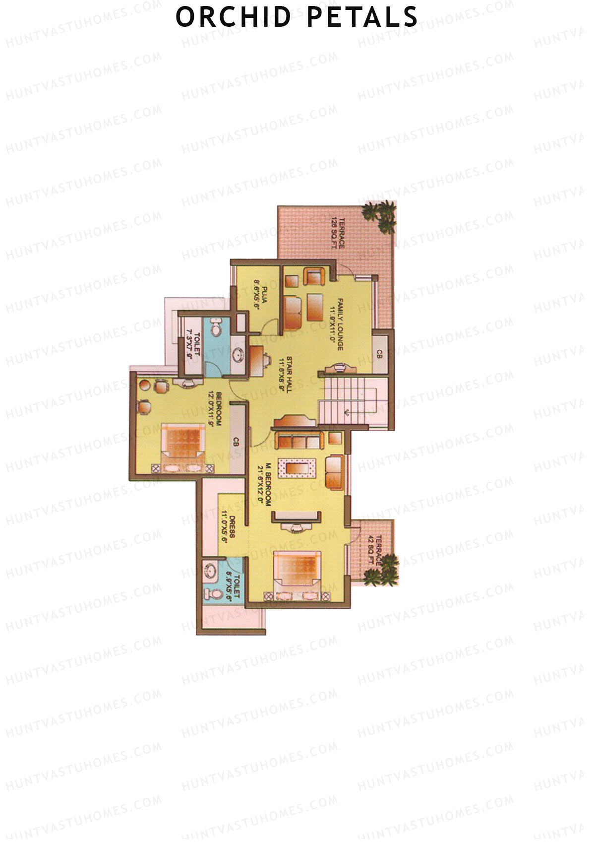 Orchid Petals Tower 11 Unit 3 Type PH LW(Penthouse) Floor Plan