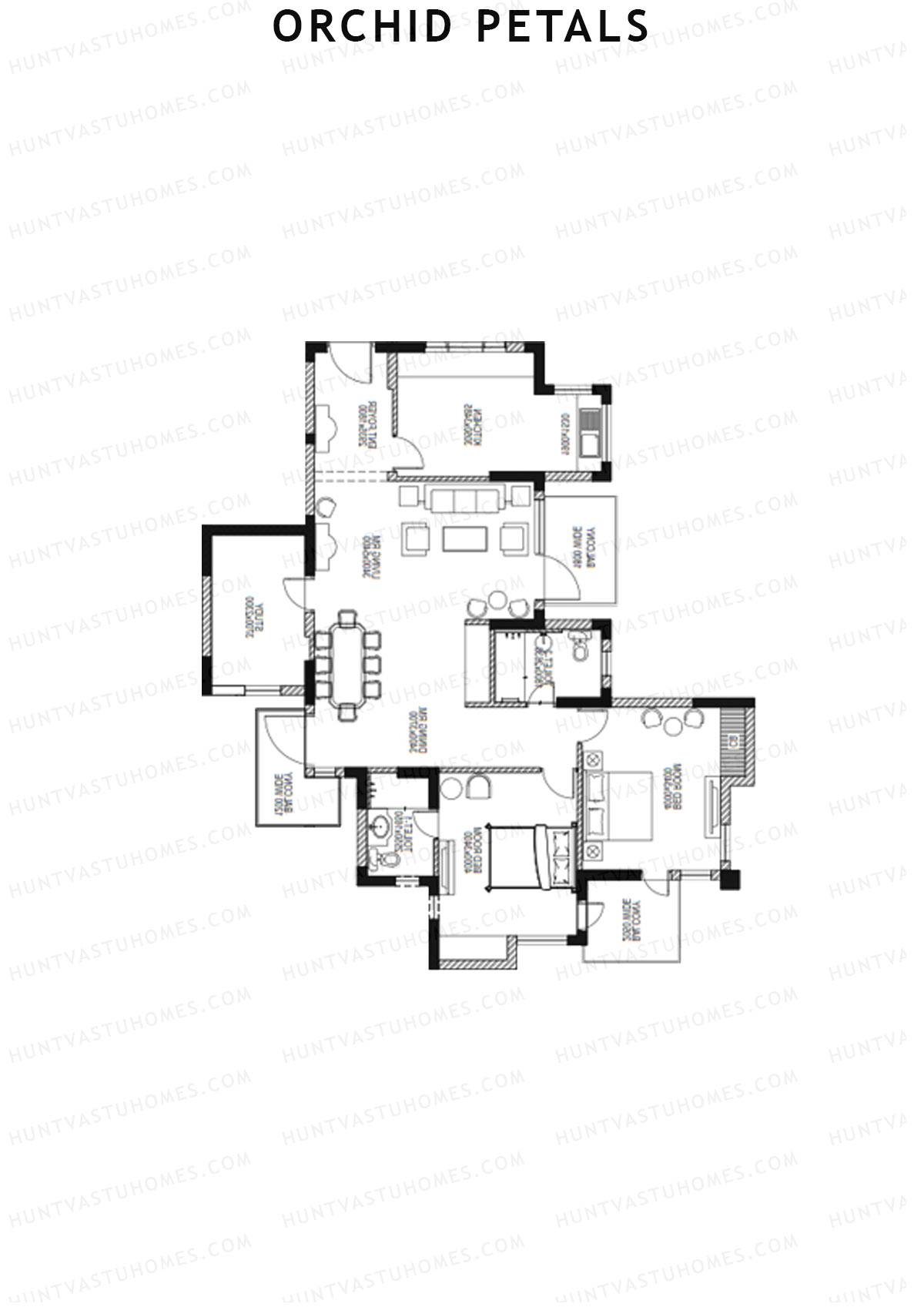 Orchid Petals Tower 11 Unit 4 (Type A) Floor Plan
