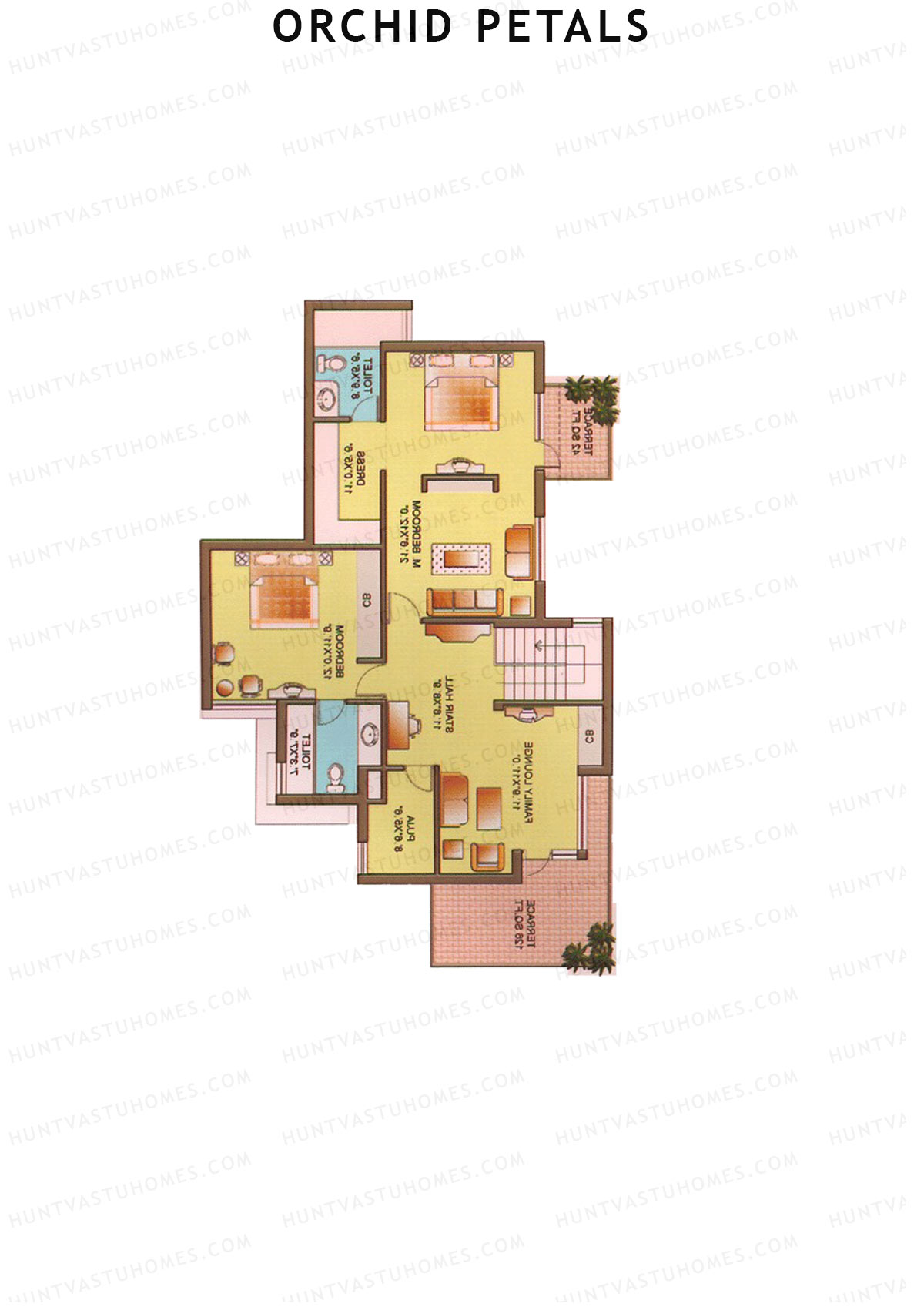 Orchid Petals Tower 11 Unit 4 Type PH LW(Penthouse) Floor Plan