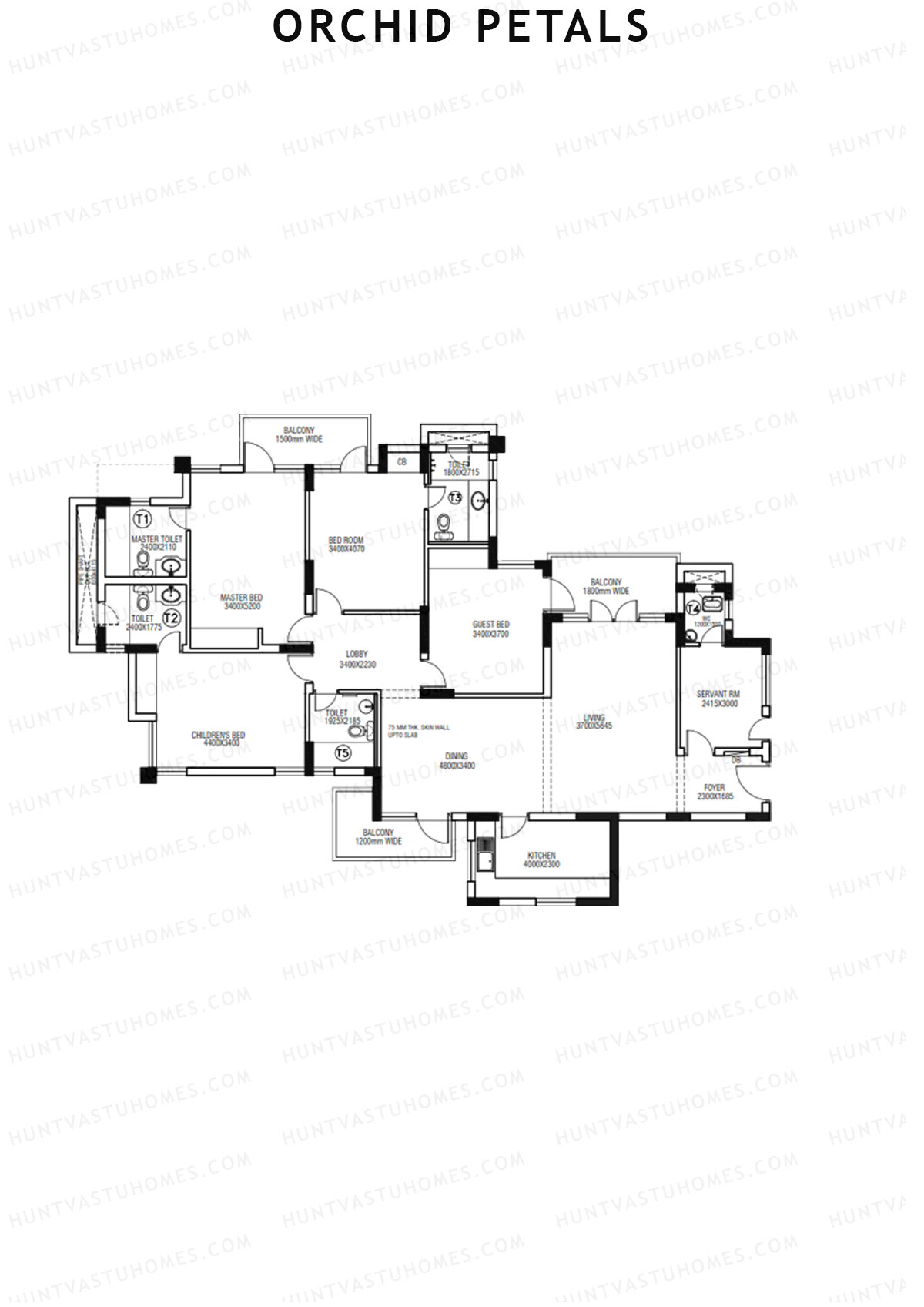 Orchid Petals Tower 12 Unit 1 (Type C) Floor Plan