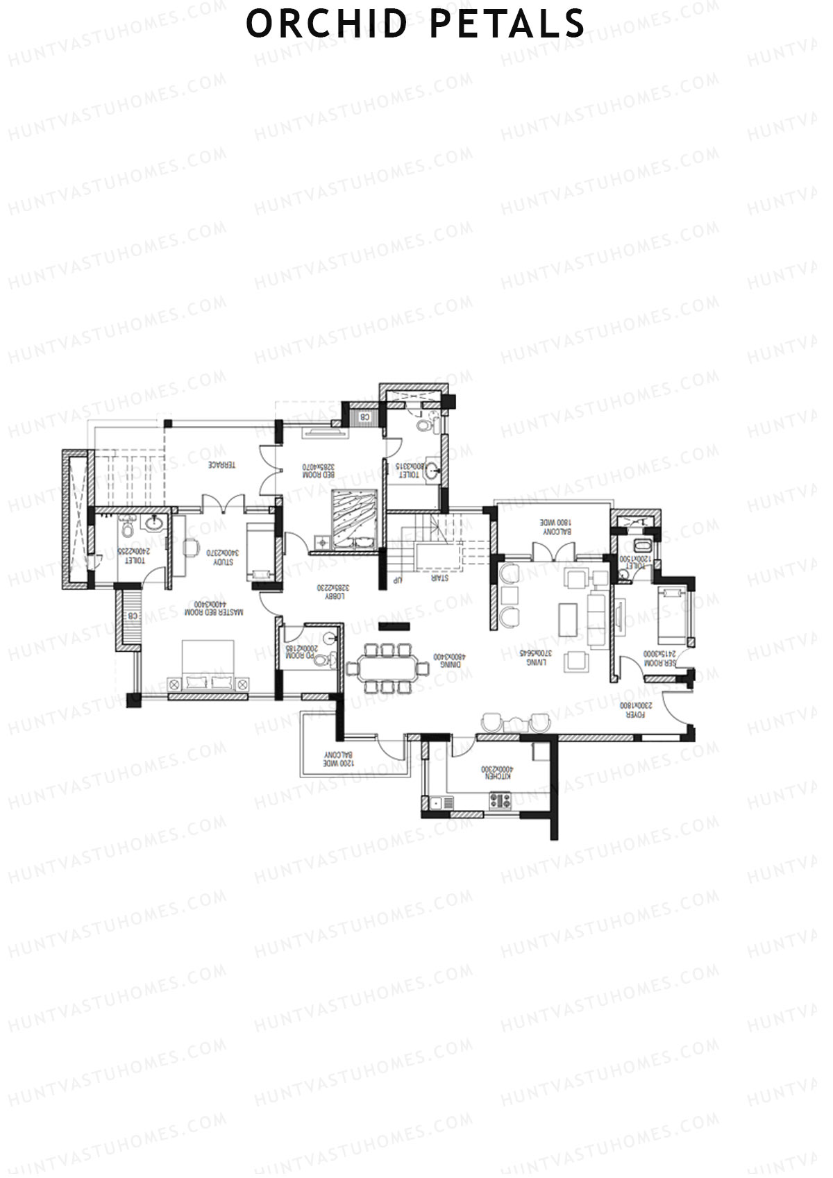 Orchid Petals Tower 12 Unit 1 Type PH LW(Penthouse) Floor Plan