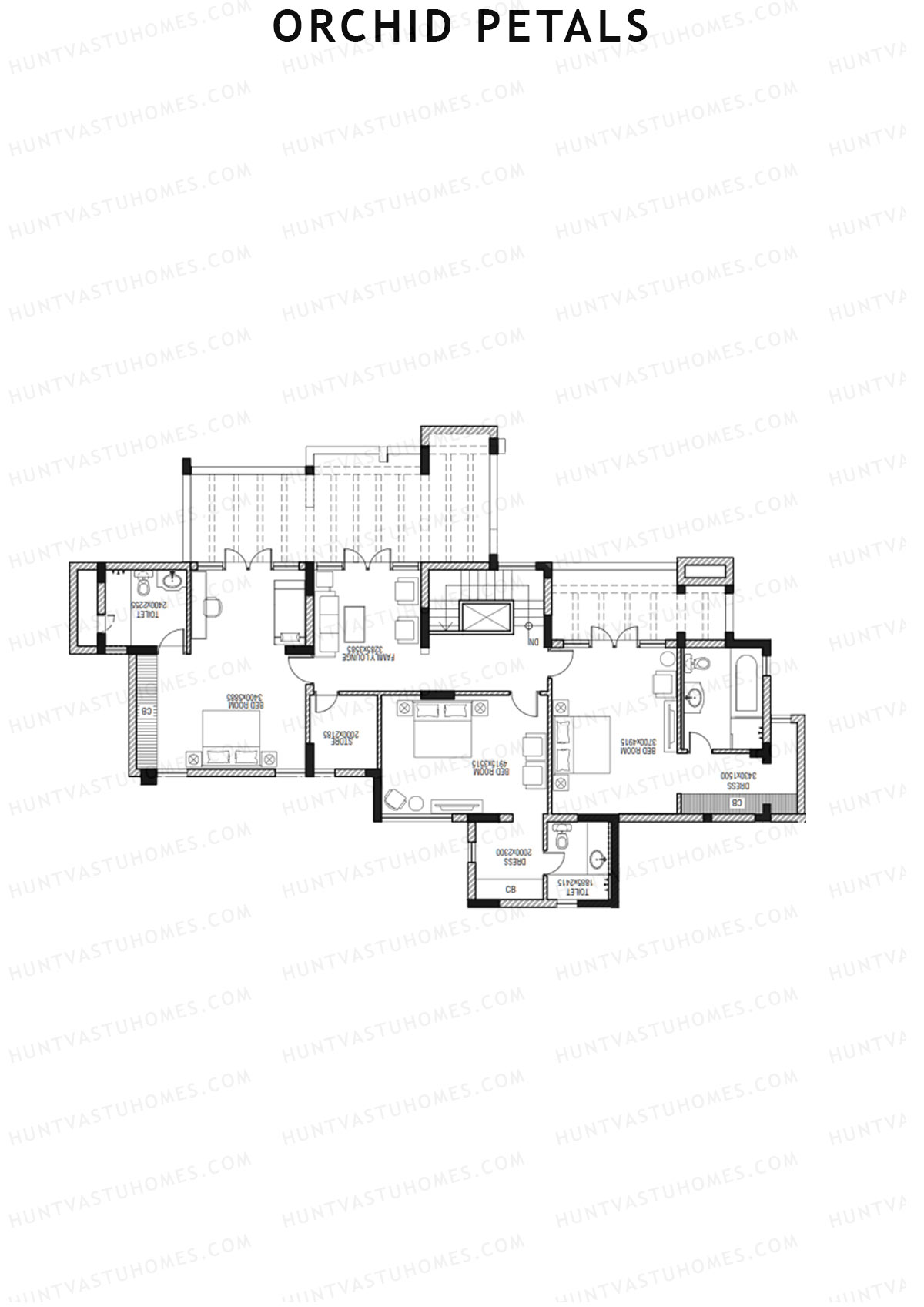 Orchid Petals Tower 12 Unit 1 Type PH LW(Penthouse) Floor Plan