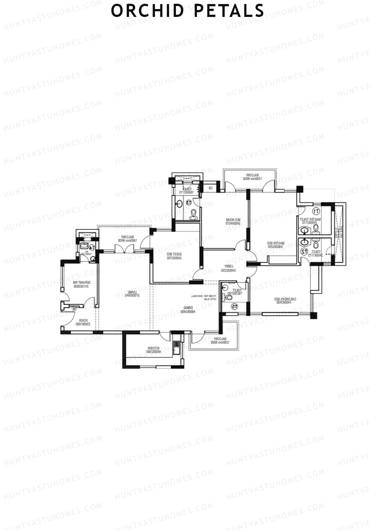 Orchid Petals Tower 12 Unit 2 (Type C) Floor Plan
