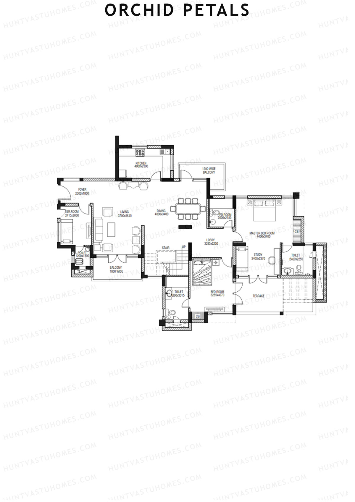 Orchid Petals Tower 12 Unit 3 Type PH LW(Penthouse) Floor Plan