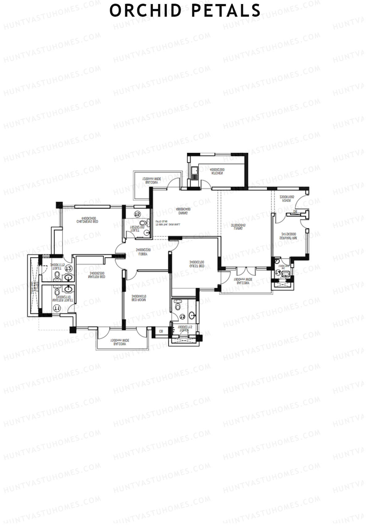 Orchid Petals Tower 12 Unit 4 (Type C) Floor Plan