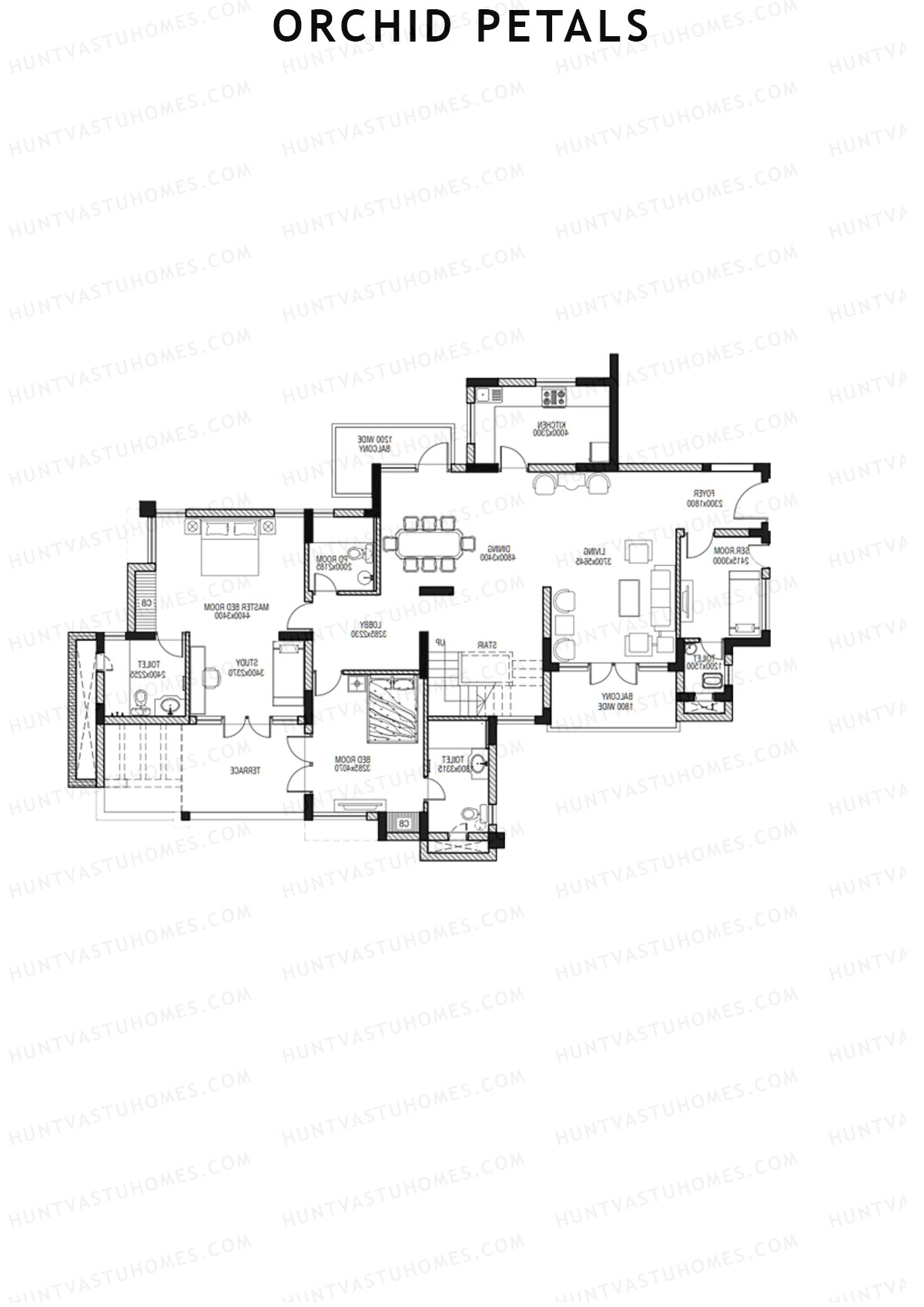 Orchid Petals Tower 12 Unit 4 Type PH LW(Penthouse) Floor Plan