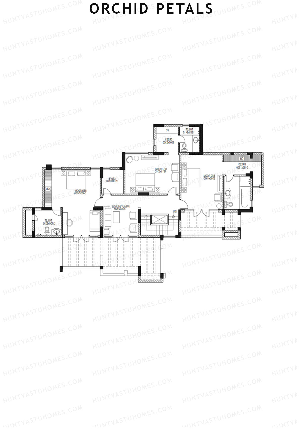 Orchid Petals Tower 12 Unit 4 Type PH LW(Penthouse) Floor Plan