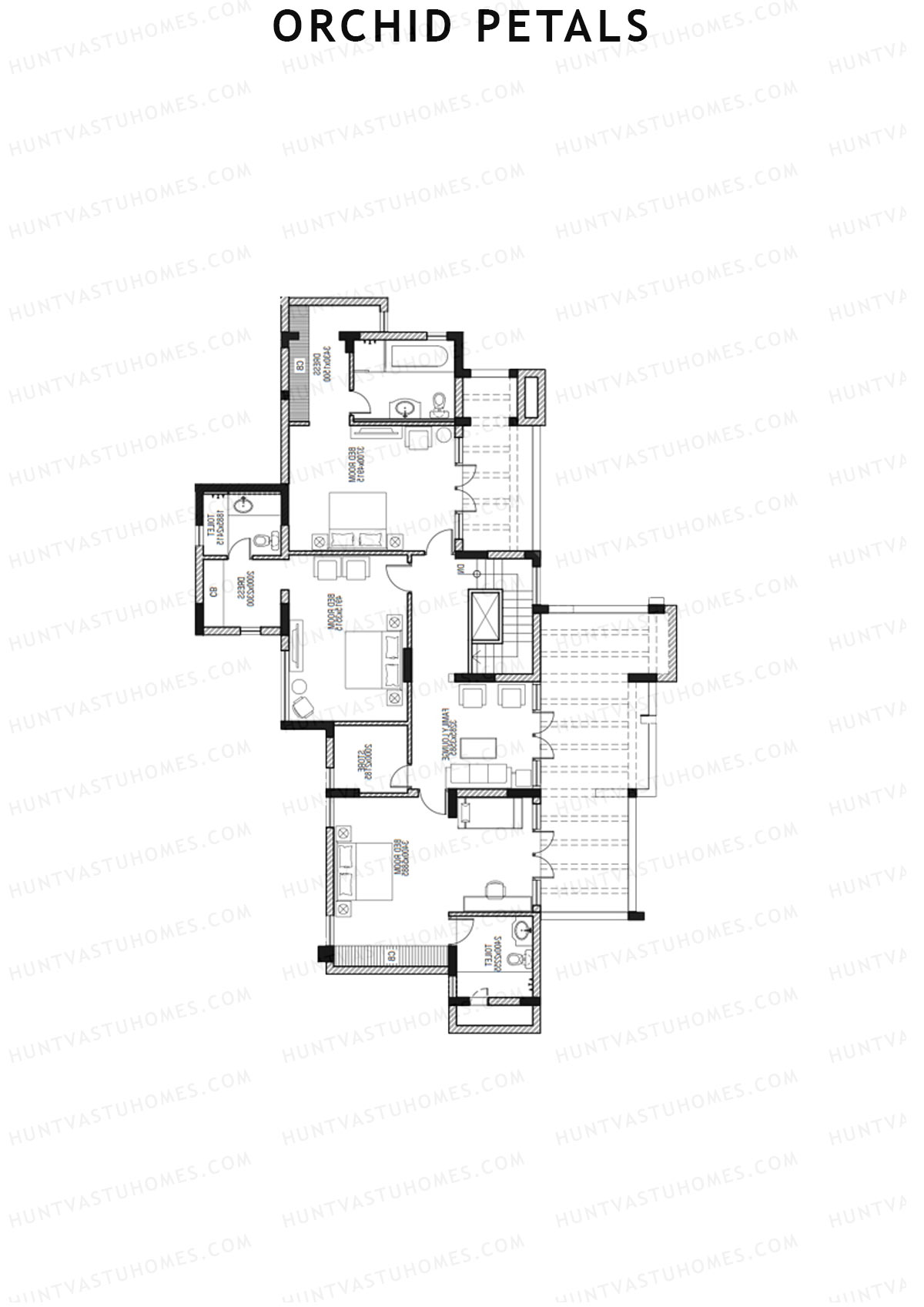 Orchid Petals Tower 14 Unit 2 Type PH LW(Penthouse) Floor Plan
