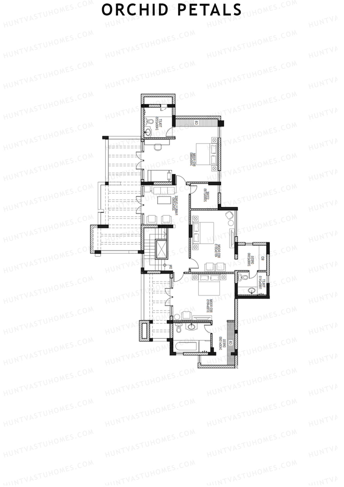 Orchid Petals Tower 14 Unit 4 Type PH LW(Penthouse) Floor Plan