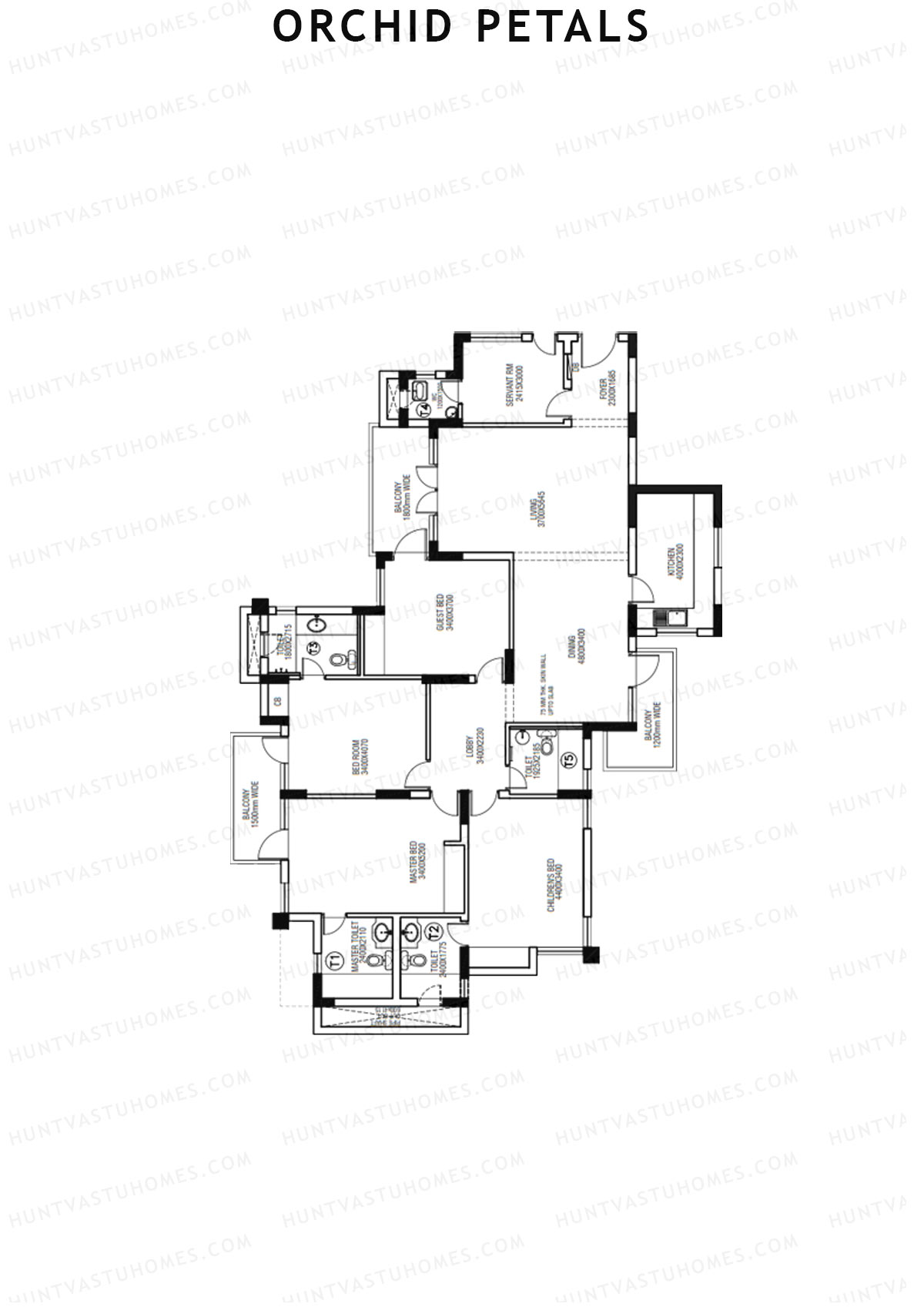 Orchid Petals Tower 14A Unit 1 (Type C) Floor Plan