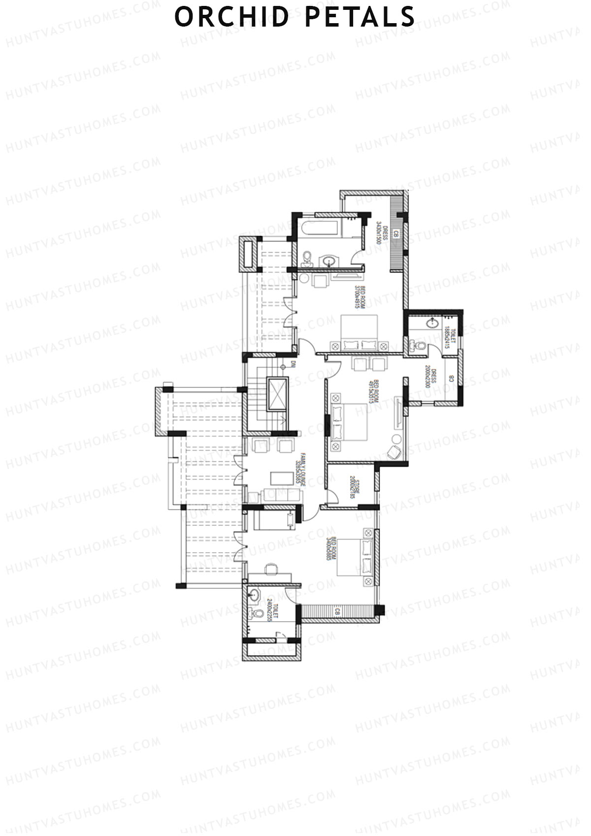 Orchid Petals Tower 14A Unit 1 TYPE PH LW(Penthouse) Floor Plan