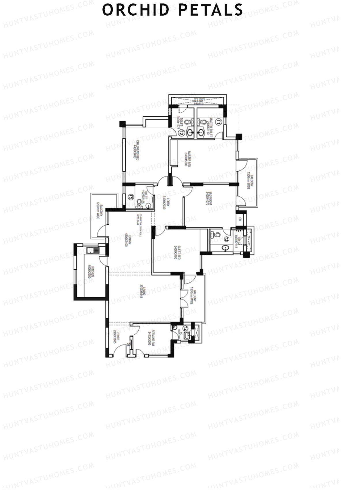 Orchid Petals Tower 14A Unit 3 (Type C) Floor Plan