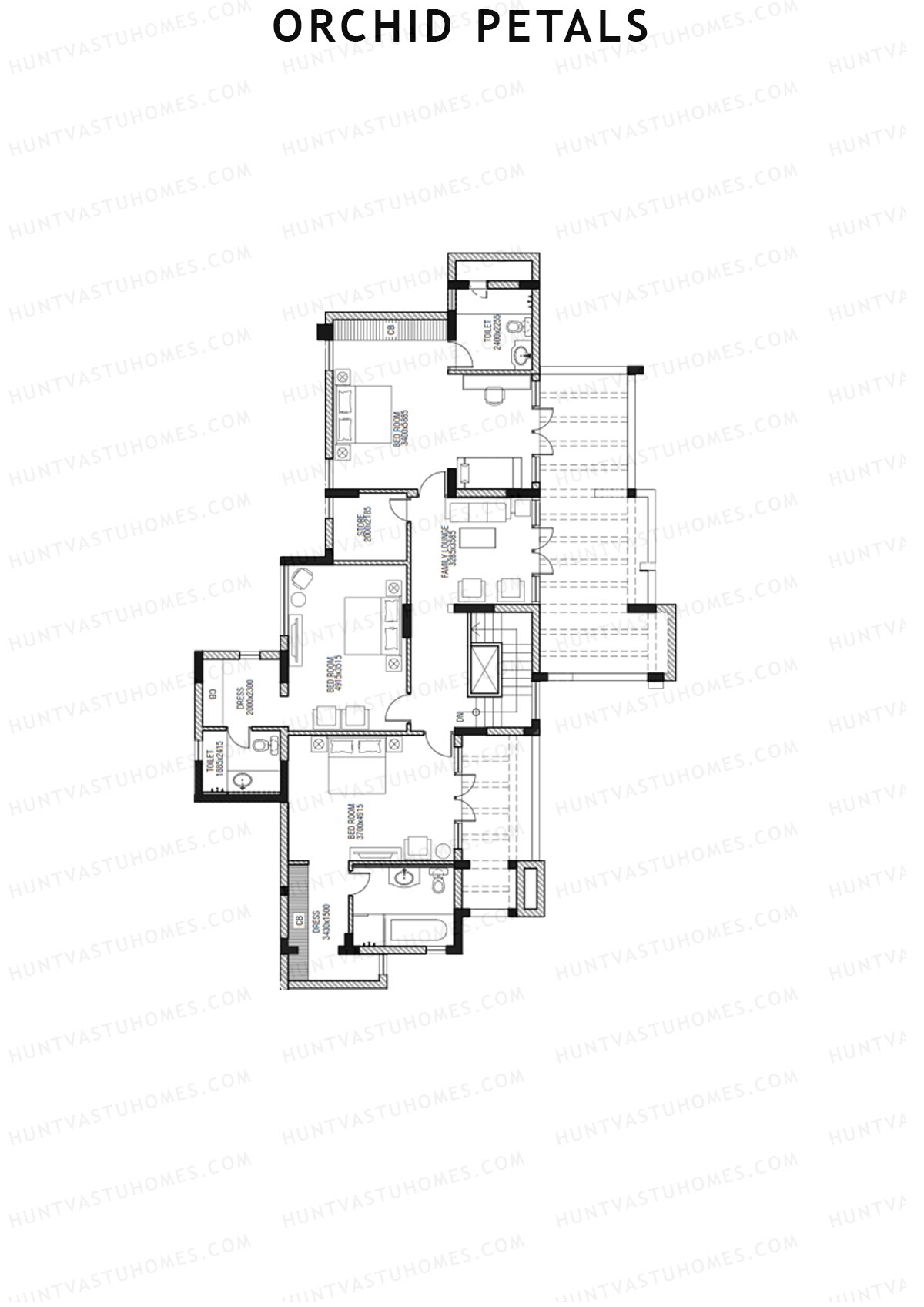 Orchid Petals Tower 14A Unit 3 TYPE PH LW(Penthouse) Floor Plan