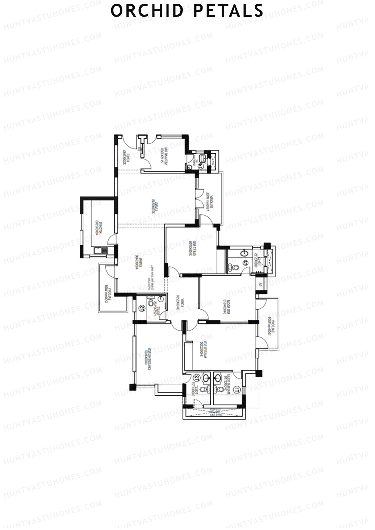 Orchid Petals Tower 14A Unit 4 (Type C) Floor Plan