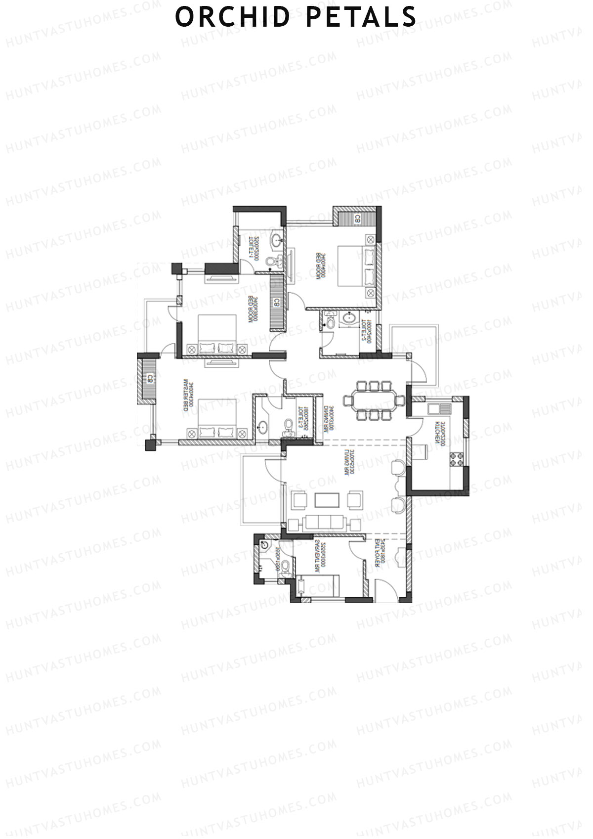 Orchid Petals Tower 15 Unit 4 (Type B) Floor Plan