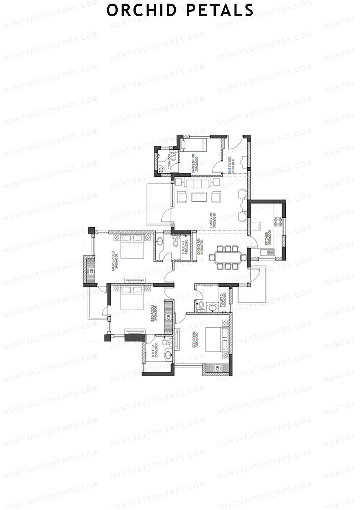 Orchid Petals Tower 16 Unit 1 (Type B) Floor Plan