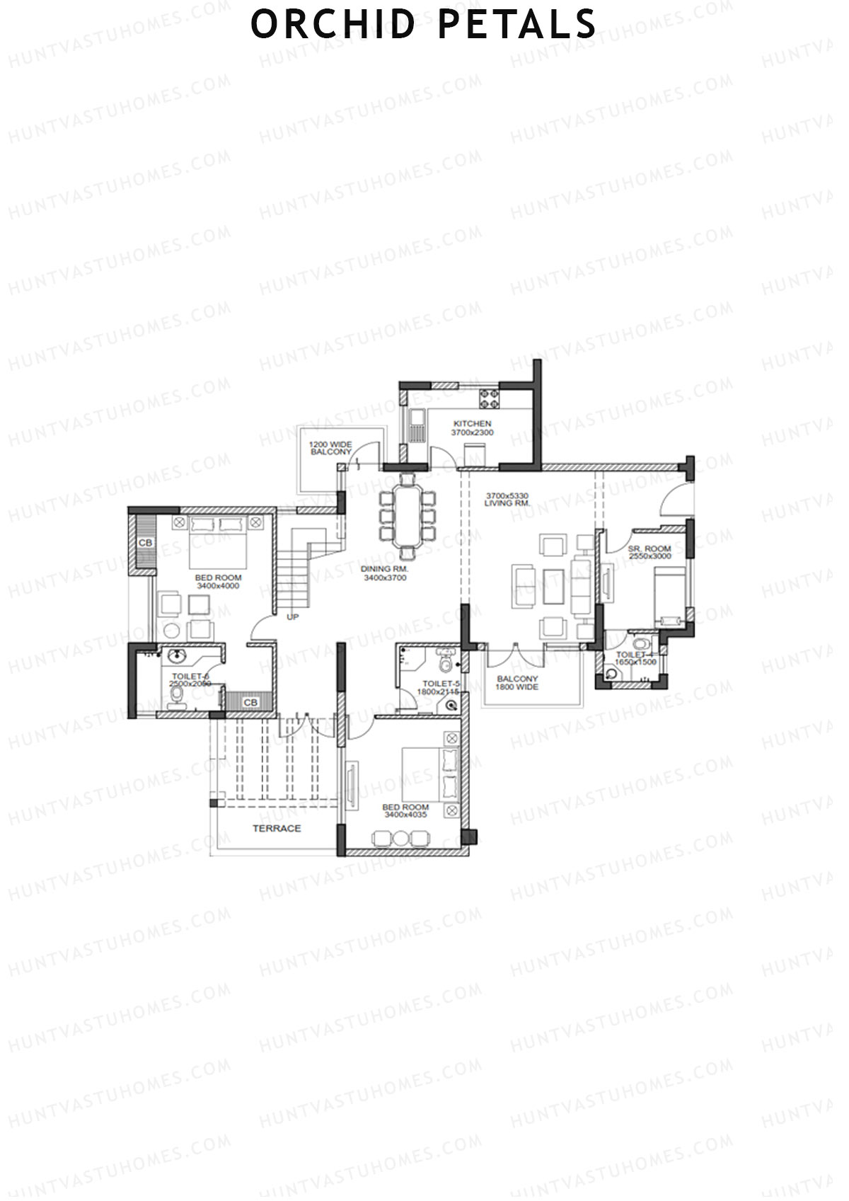 Orchid Petals Tower 17 Unit 4 Type PH LW(Penthouse) Floor Plan
