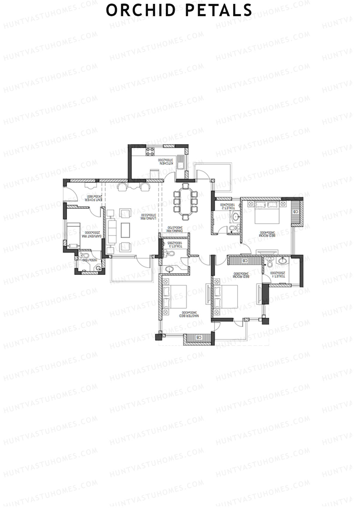 Orchid Petals Tower 18 Unit 1 (Type B) Floor Plan