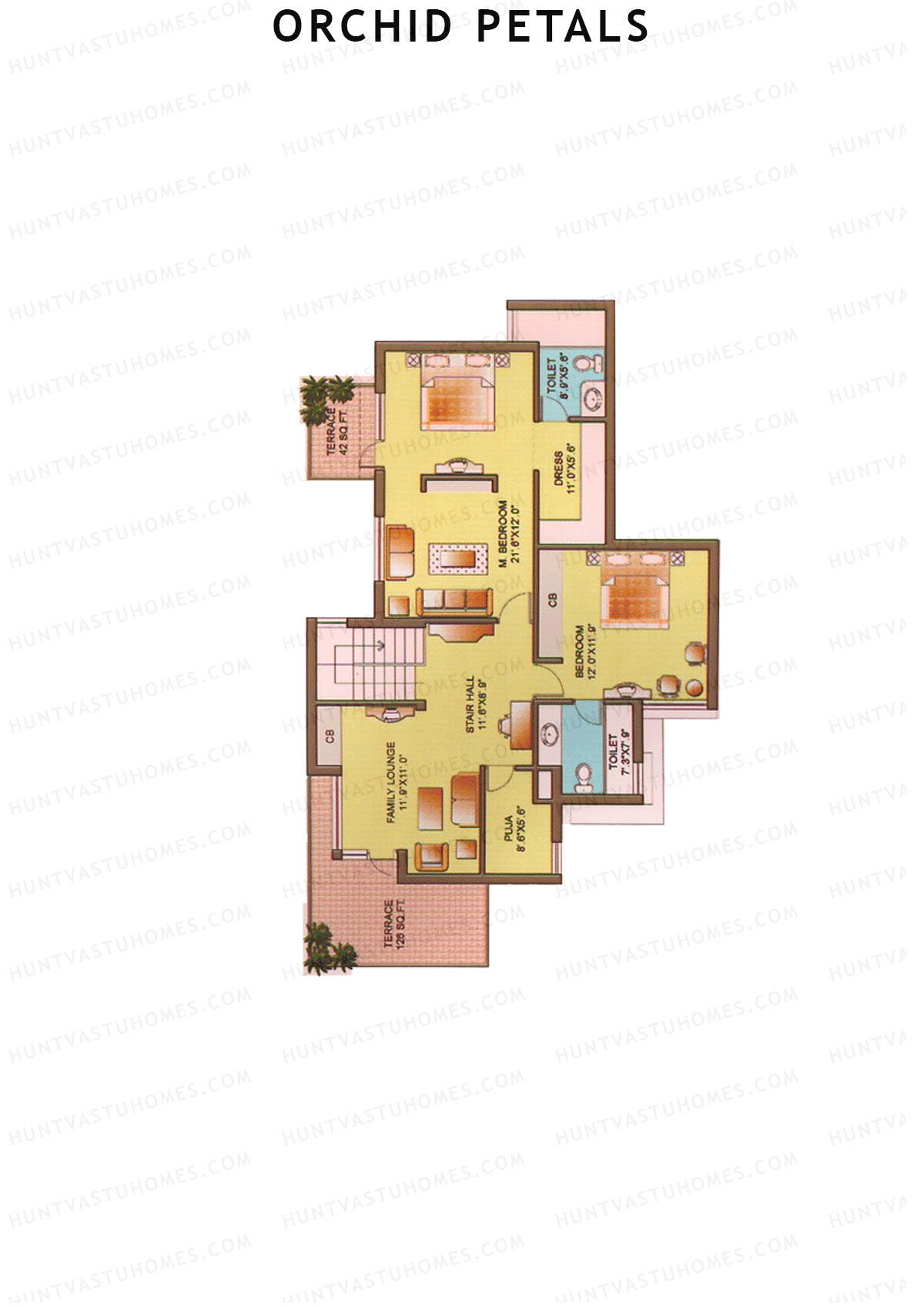 Orchid Petals Tower 19 Unit 3 TYPE PH LW(Penthouse) Floor Plan