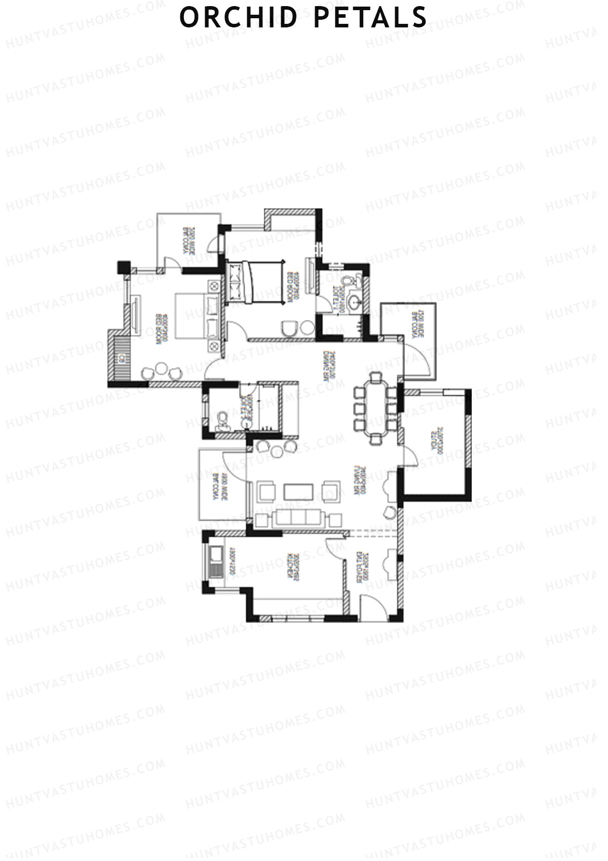 Orchid Petals Tower 19 Unit 4 (Type A) Floor Plan