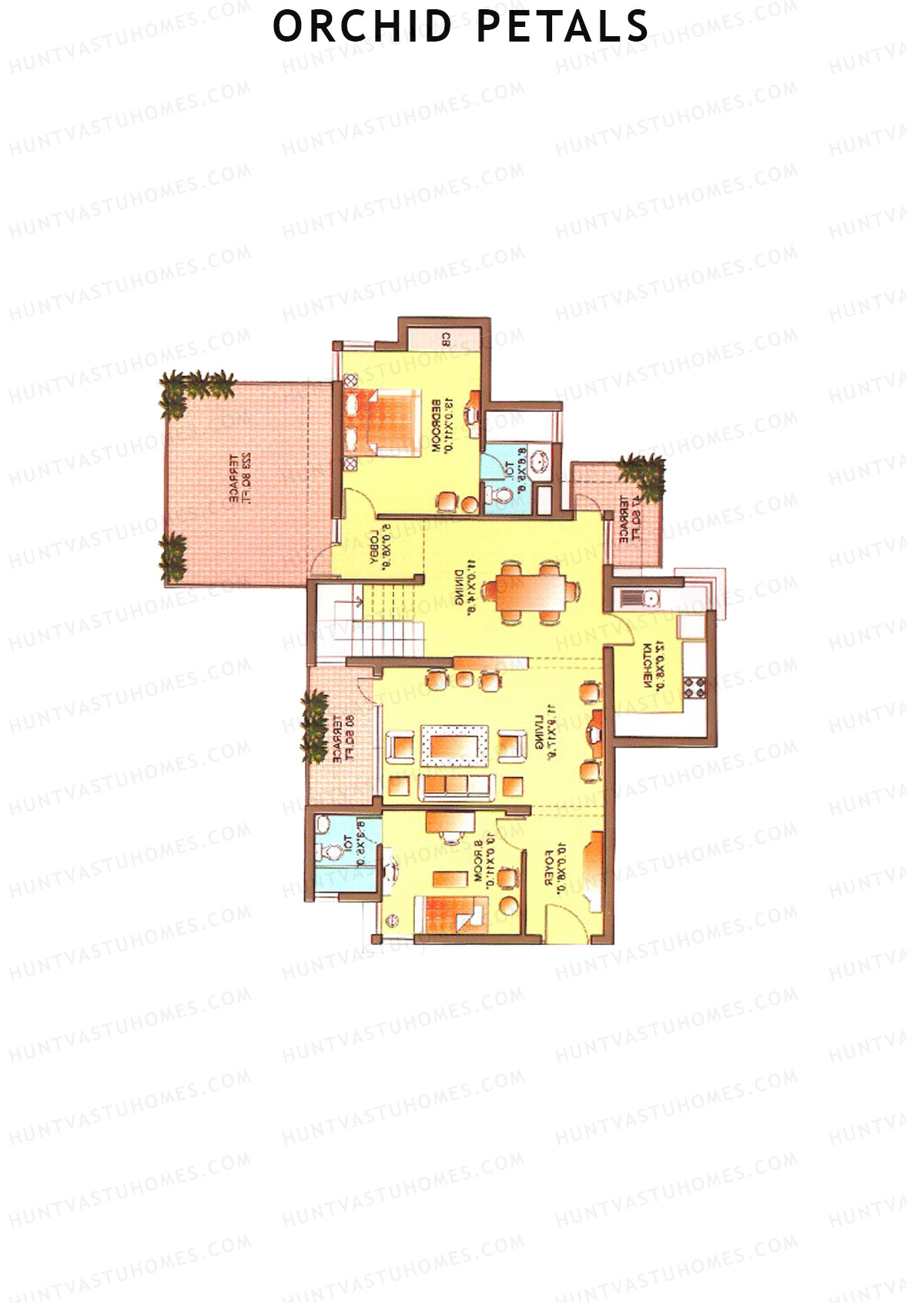 Orchid Petals Tower 20 Unit 2 TYPE PH LW(Penthouse) Floor Plan