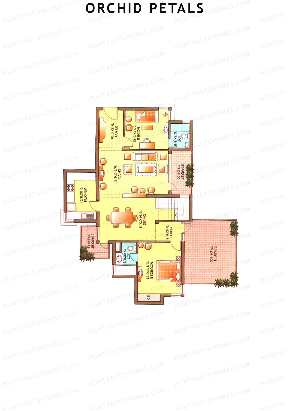 Orchid Petals Tower 20 Unit 4 TYPE PH LW(Penthouse) Floor Plan