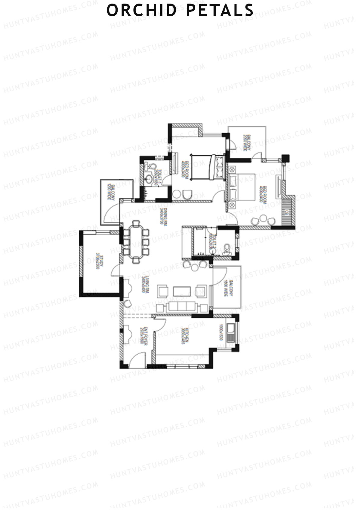 Orchid Petals Tower 21 Unit 1 (Type A) Floor Plan