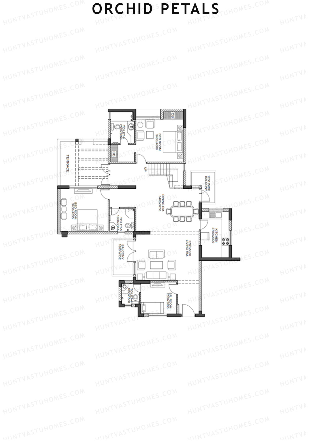 Orchid Petals Tower 22 Unit 2 TYPE PH LW(Penthouse) Floor Plan