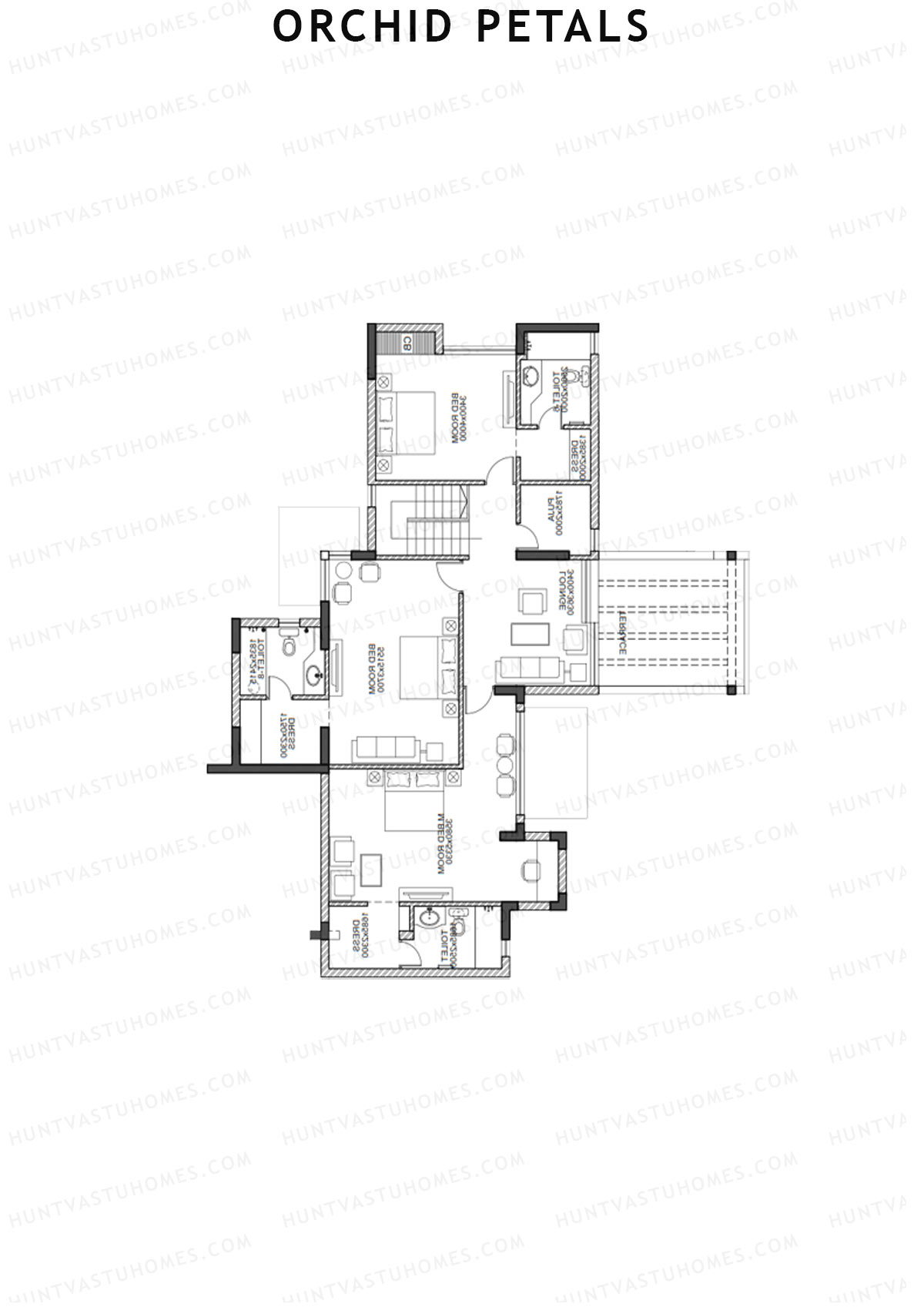 Orchid Petals Tower 22 Unit 3 TYPE PH LW(Penthouse) Floor Plan