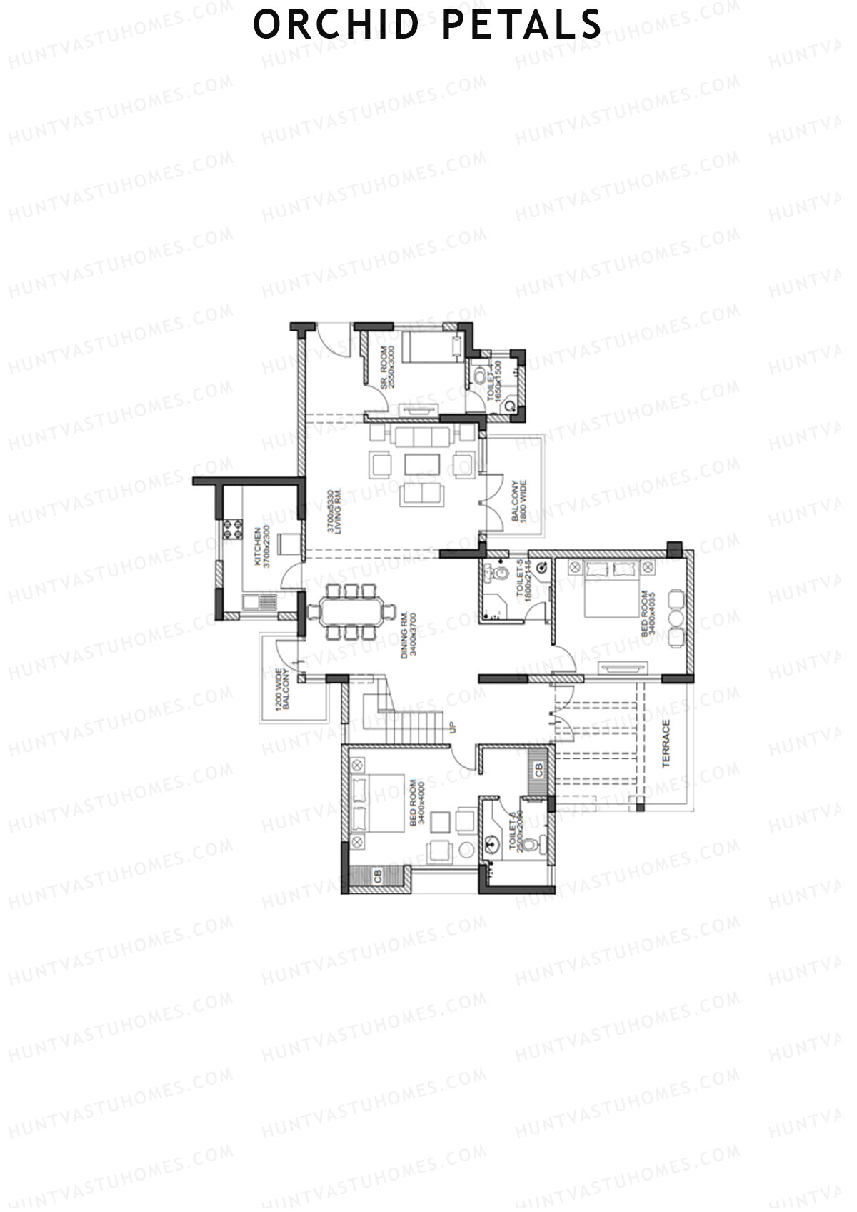 Orchid Petals Tower 22 Unit 4 TYPE PH LW(Penthouse) Floor Plan
