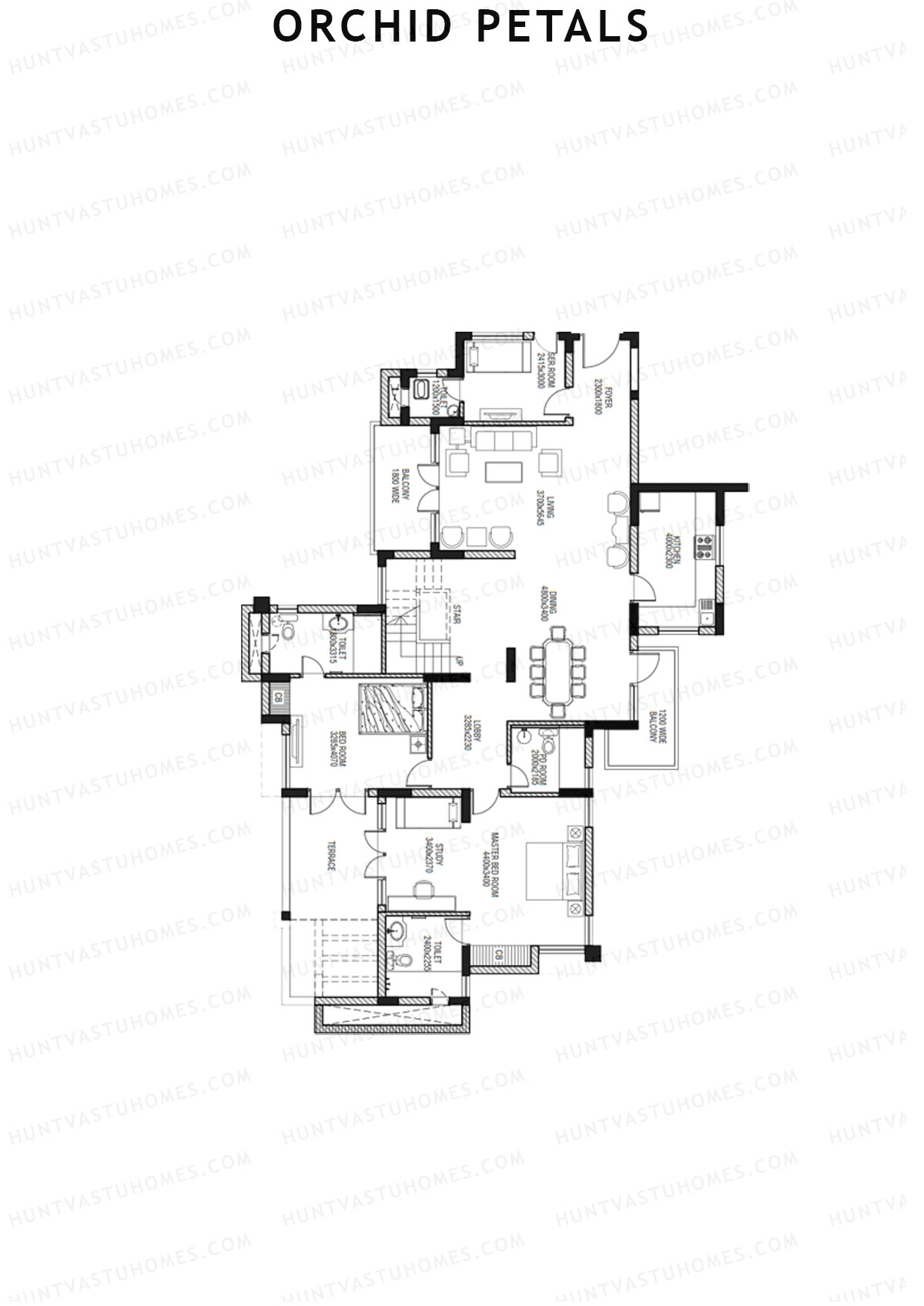 Orchid Petals Tower 24 Unit 1 TYPE PH LW(Penthouse) Floor Plan