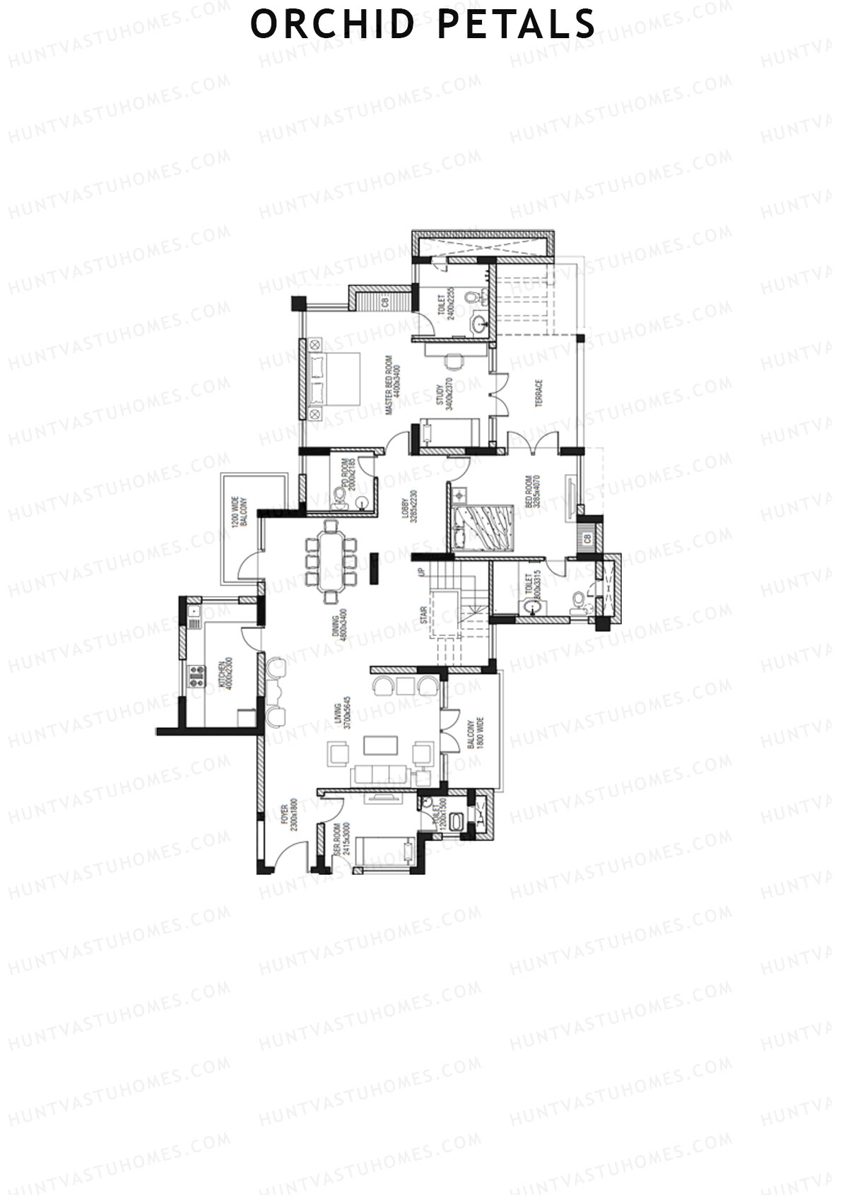 Orchid Petals Tower 24 Unit 3 TYPE PH LW(Penthouse) Floor Plan